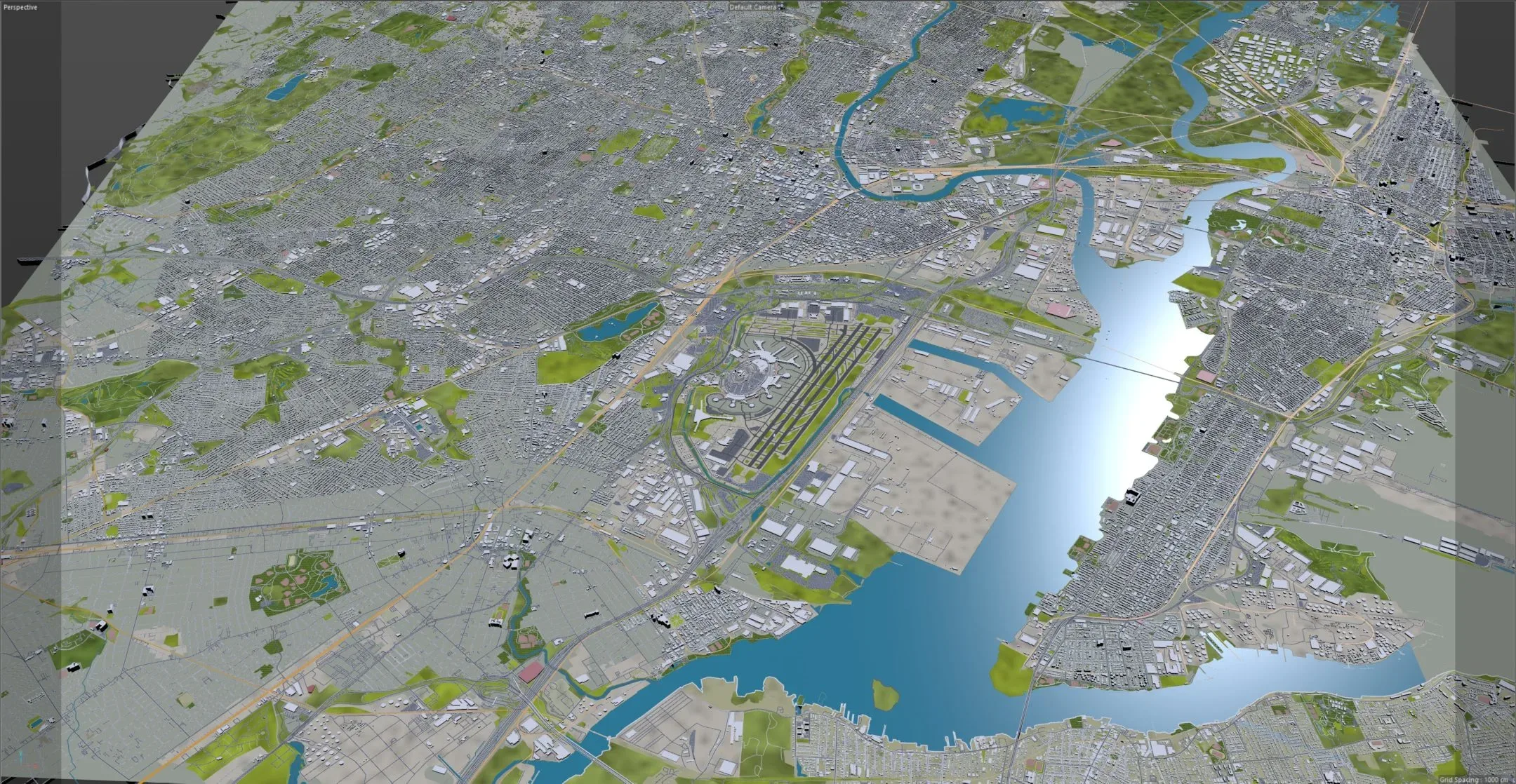 Newark City New Jersey 3D Model 30KM