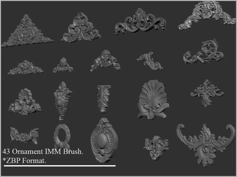 43 Ornament IMM Brush For Zbrush