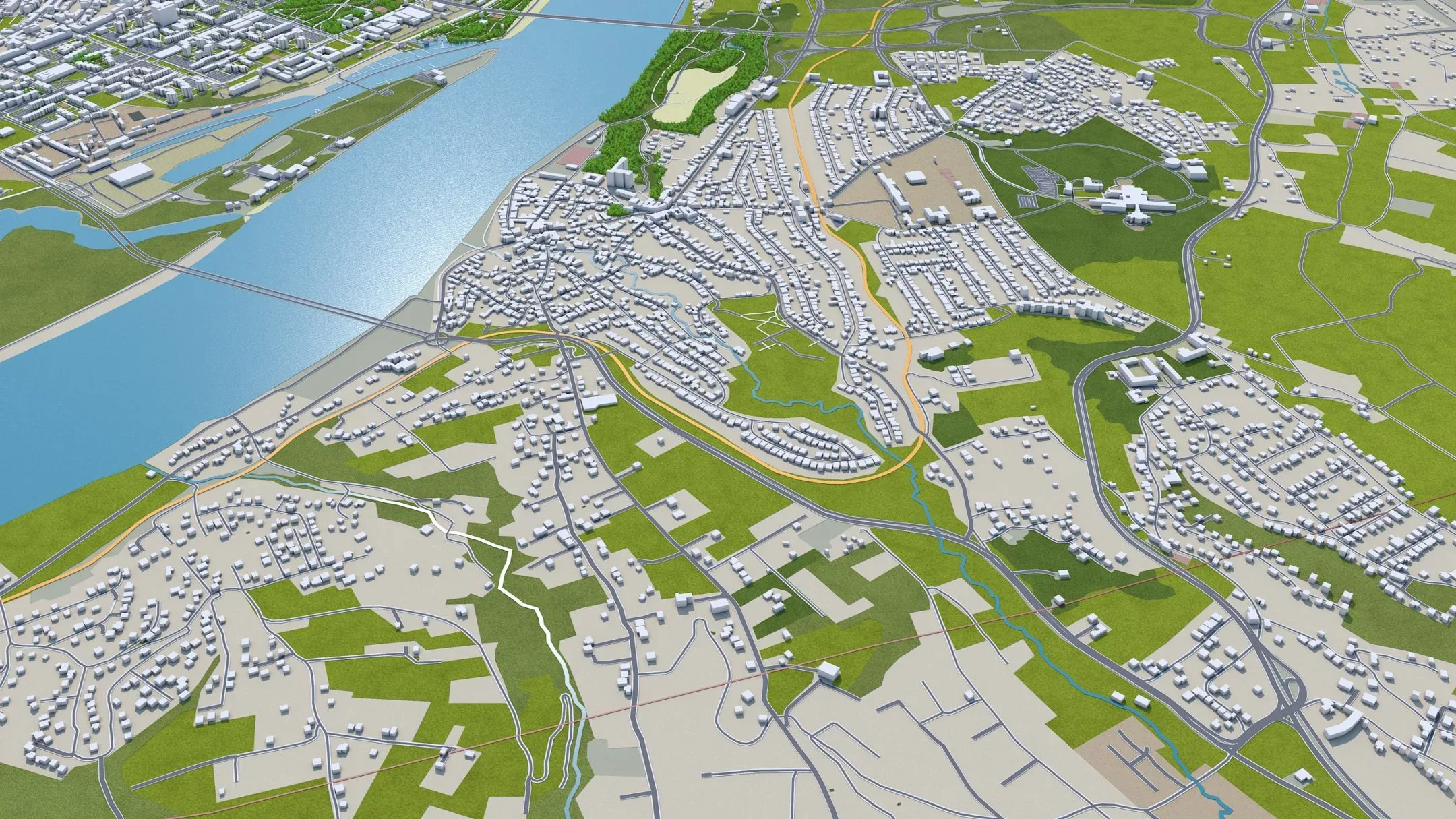 Novi Sad City Serbia 3D Model 40KM