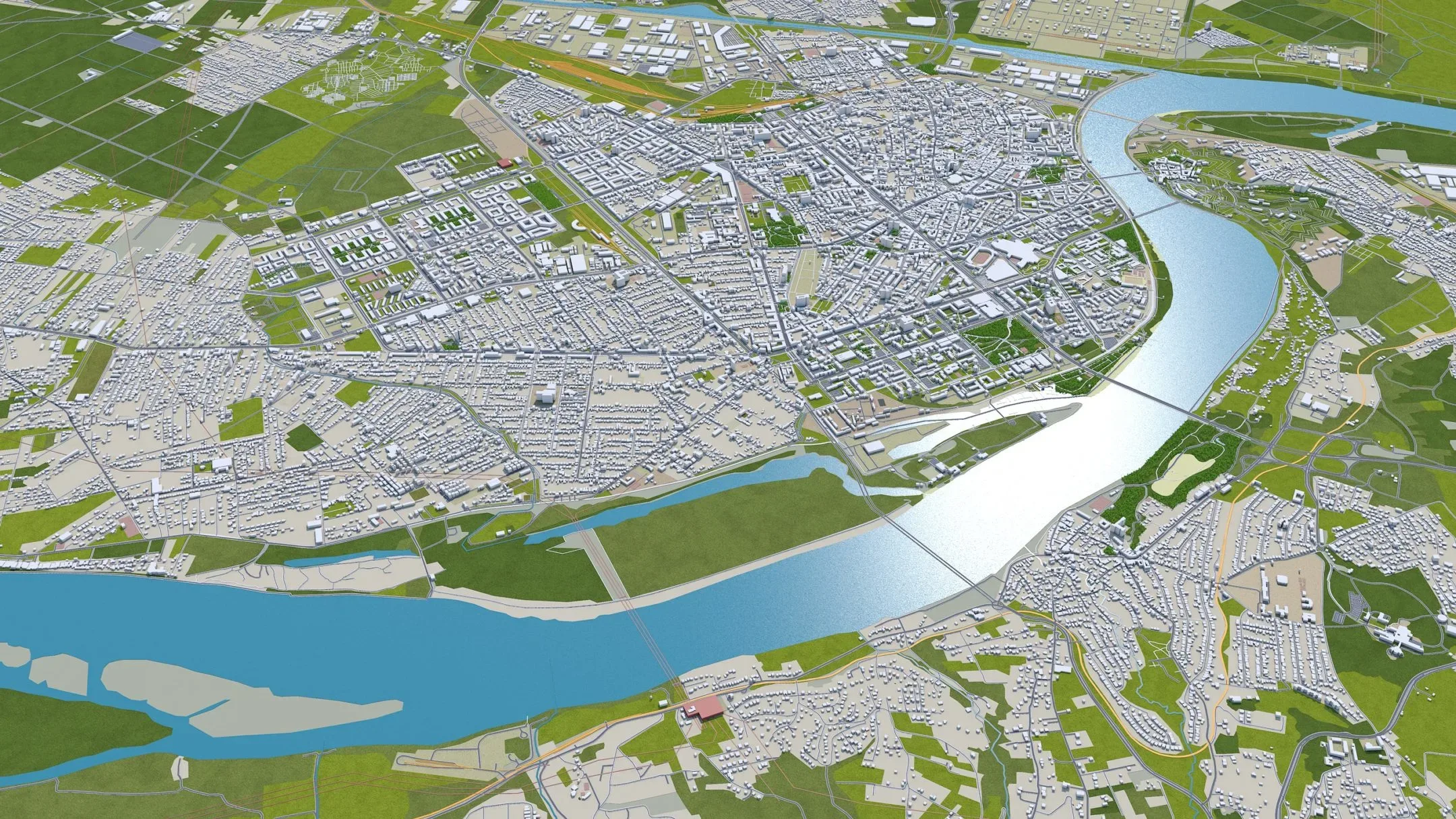 Novi Sad City Serbia 3D Model 40KM