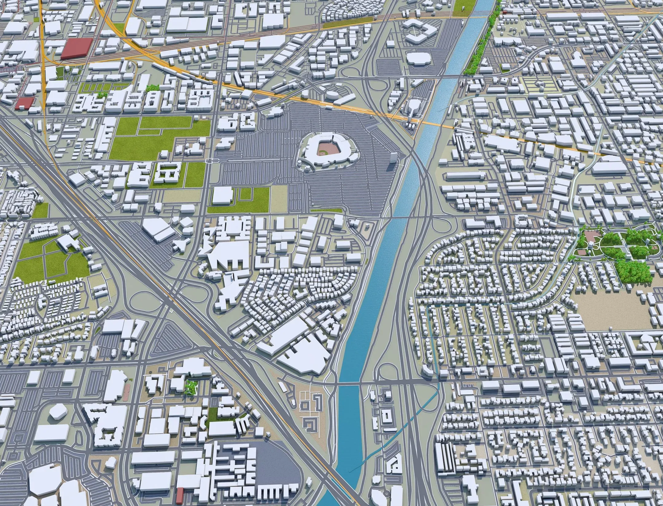 Orange City California 3D Model 40KM