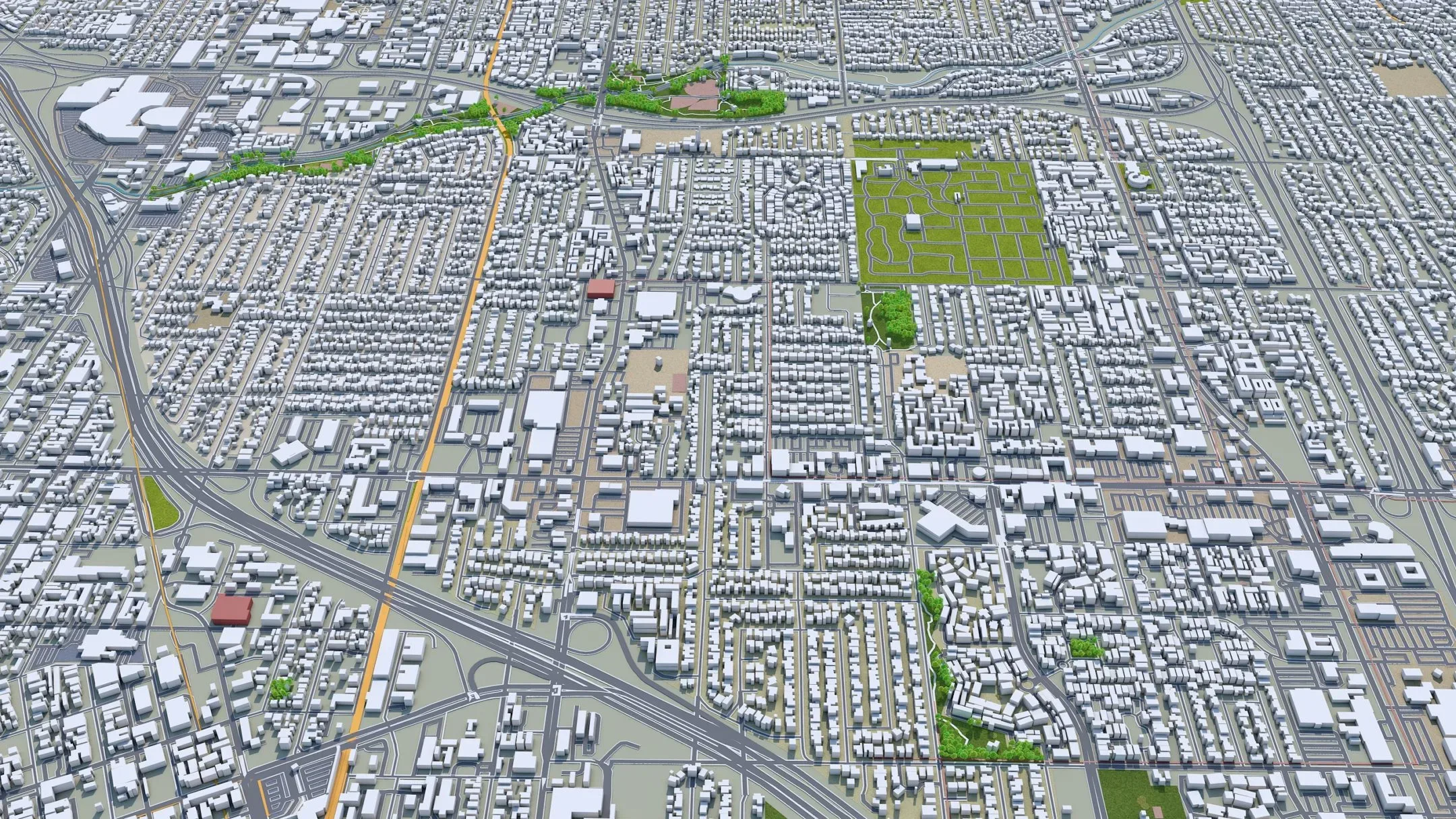 Orange City California 3D Model 40KM