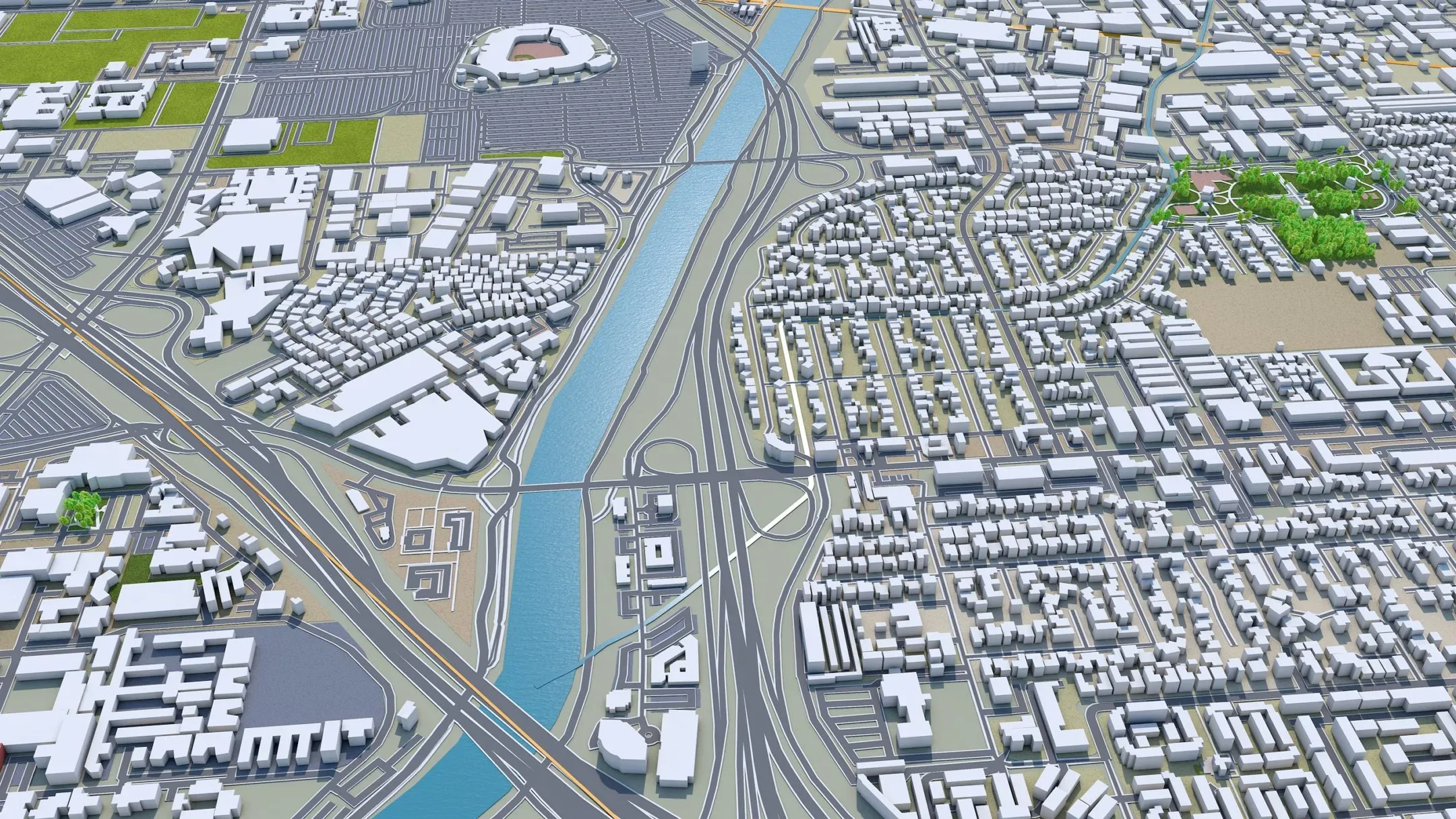 Orange City California 3D Model 40KM