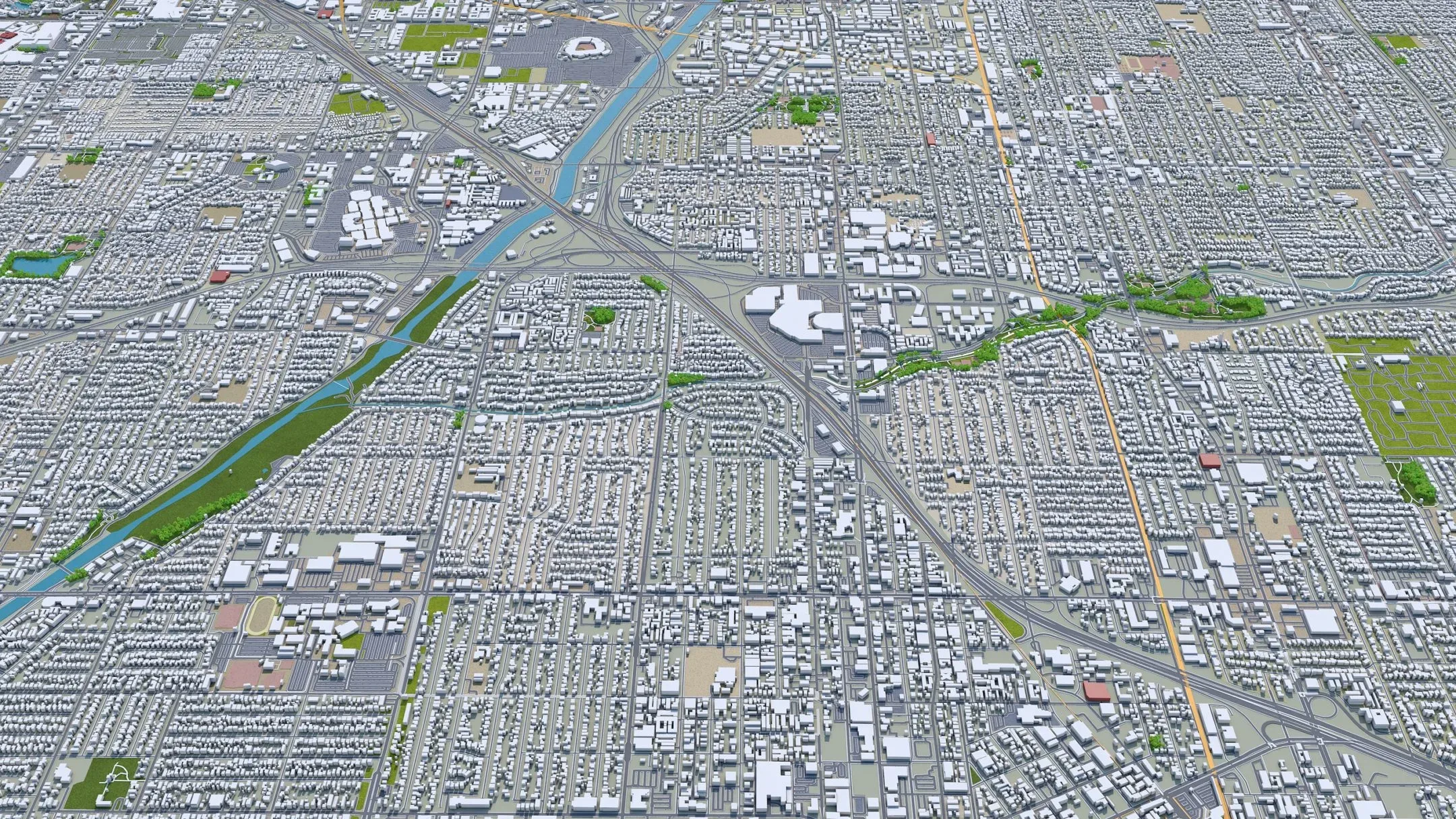 Orange City California 3D Model 40KM