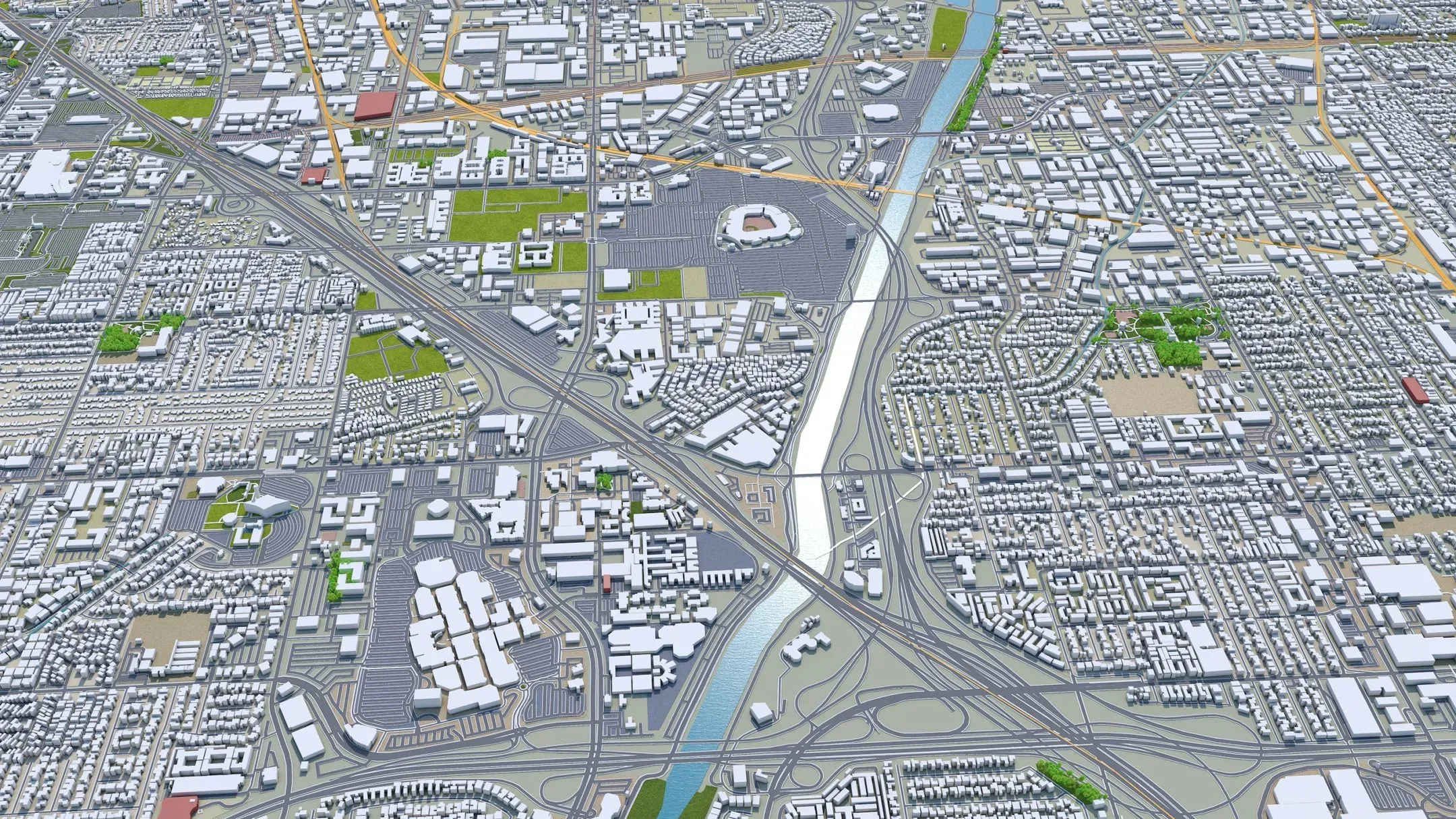 Orange City California 3D Model 40KM