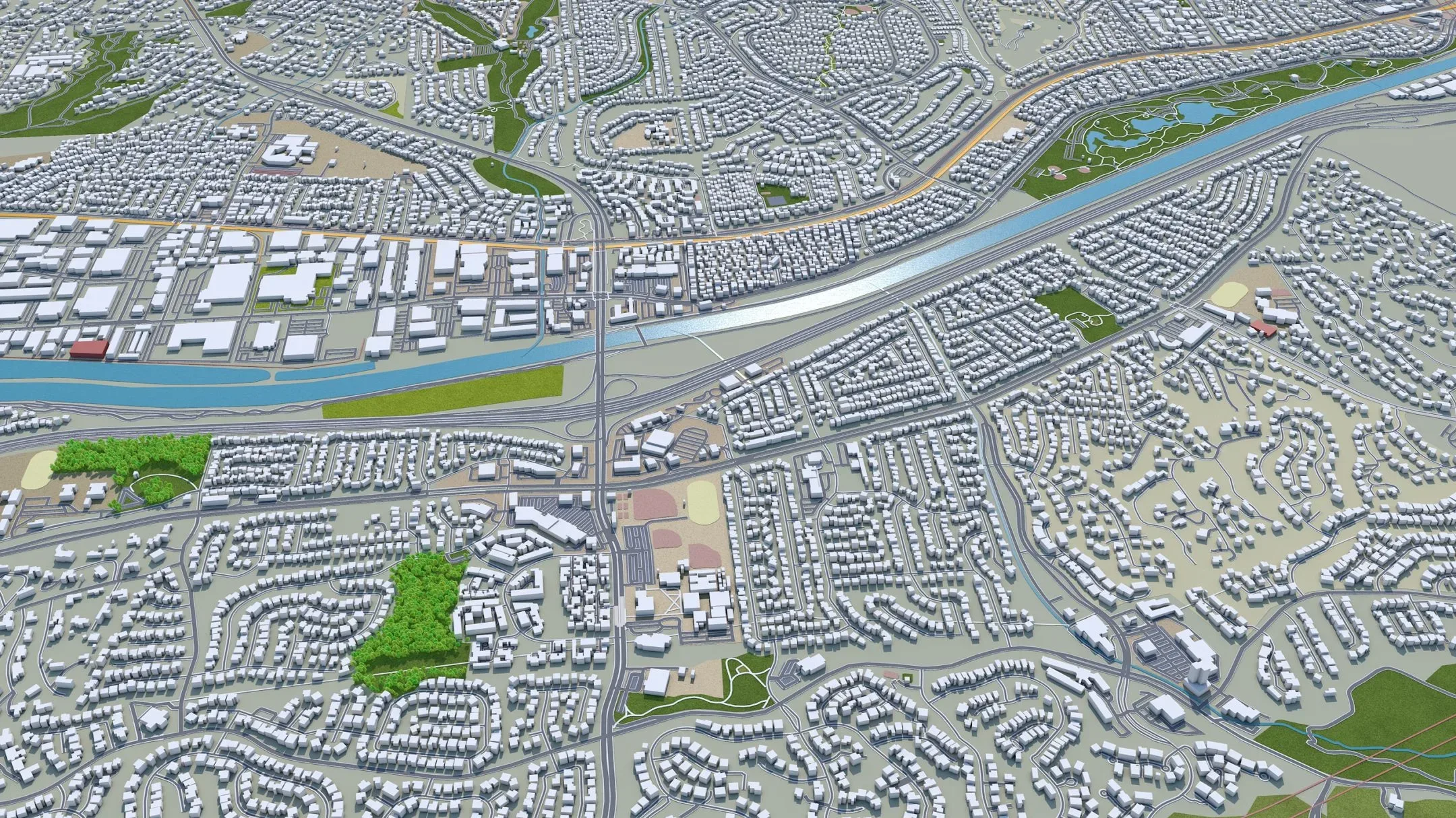 Orange City California 3D Model 40KM