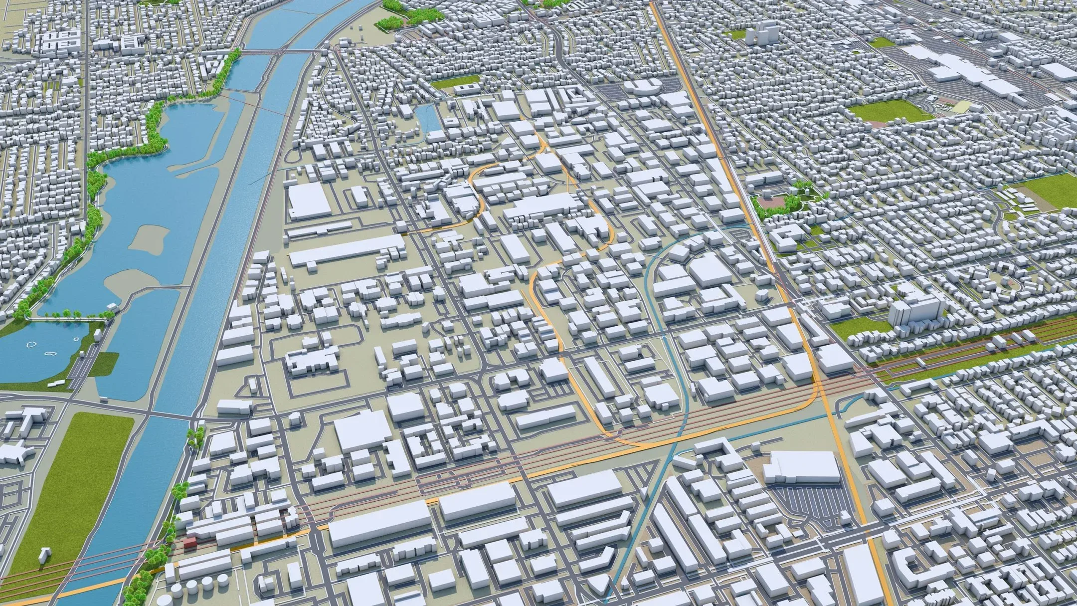 Orange City California 3D Model 40KM