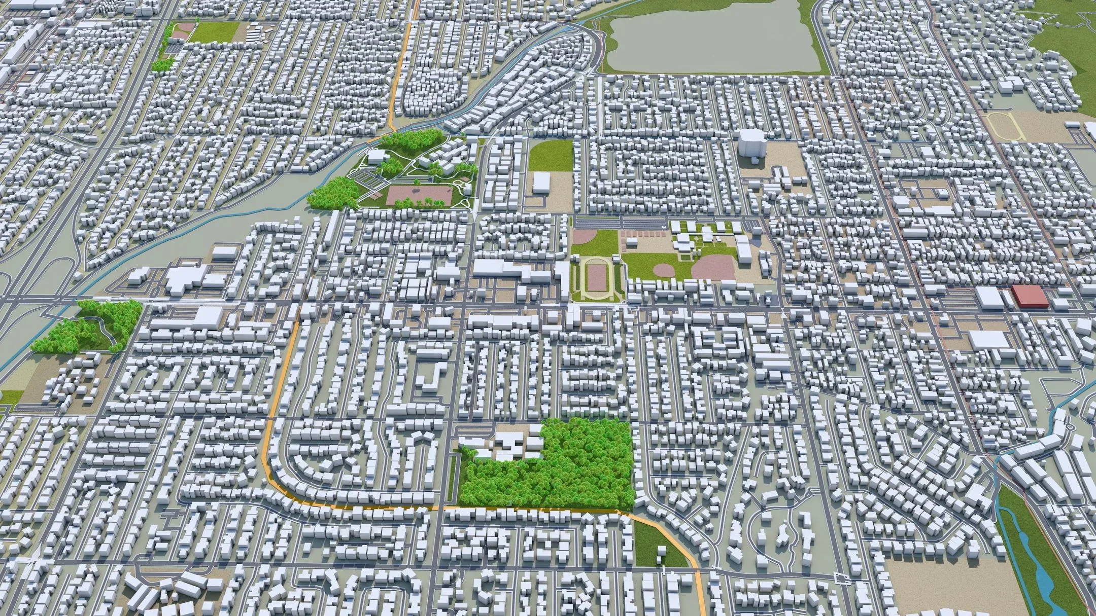 Orange City California 3D Model 40KM