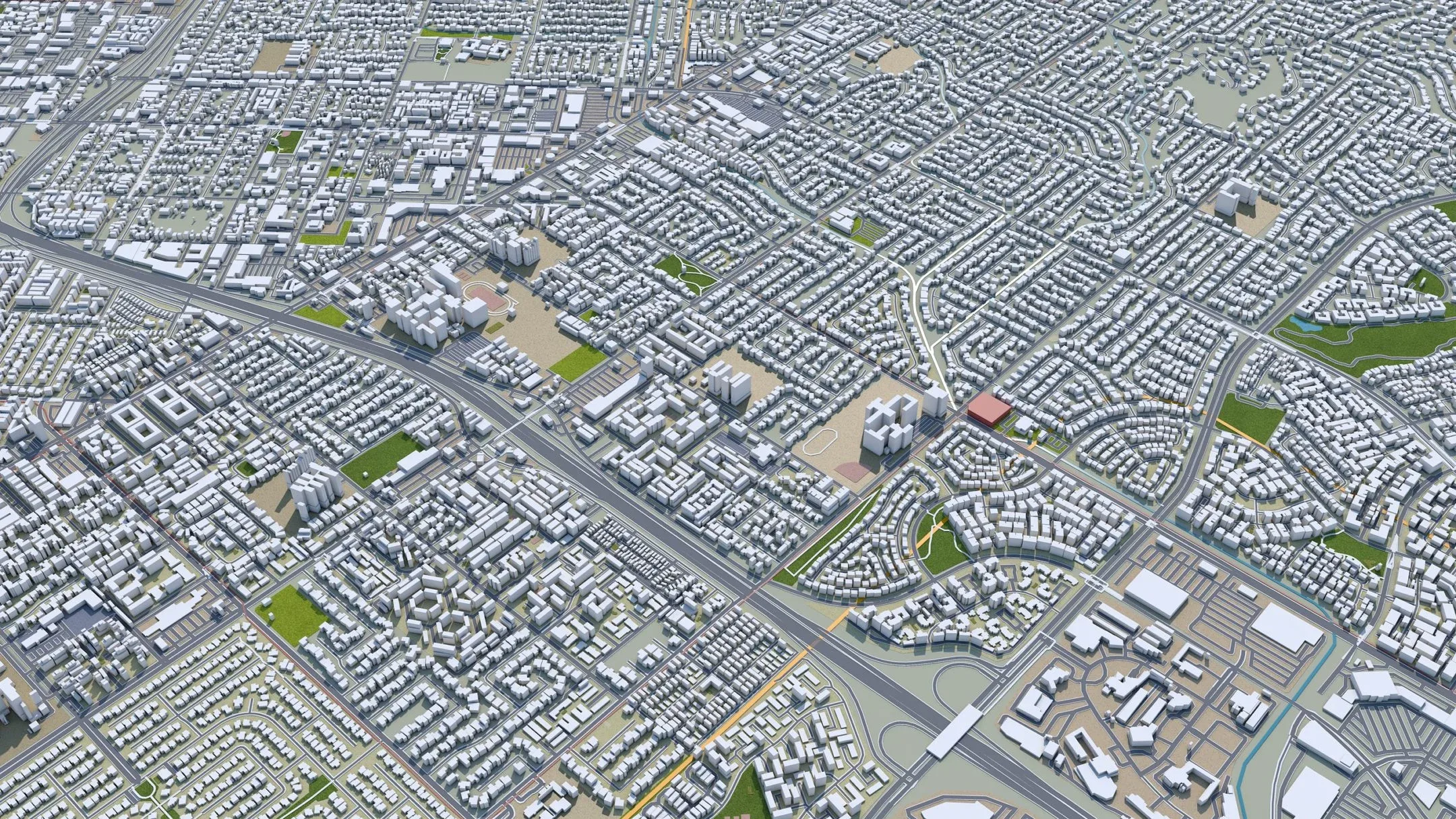 Orange City California 3D Model 40KM