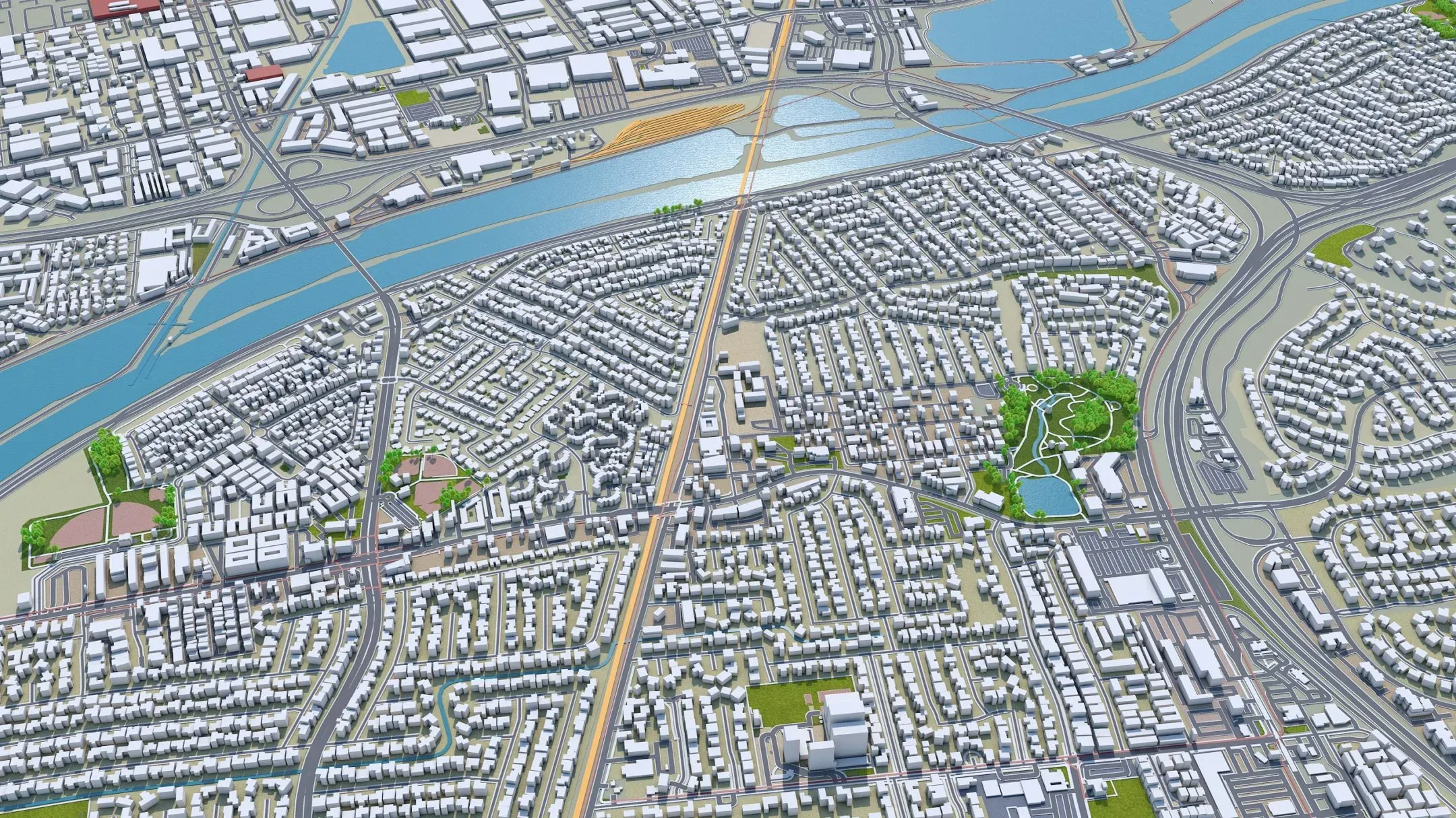 Orange City California 3D Model 40KM