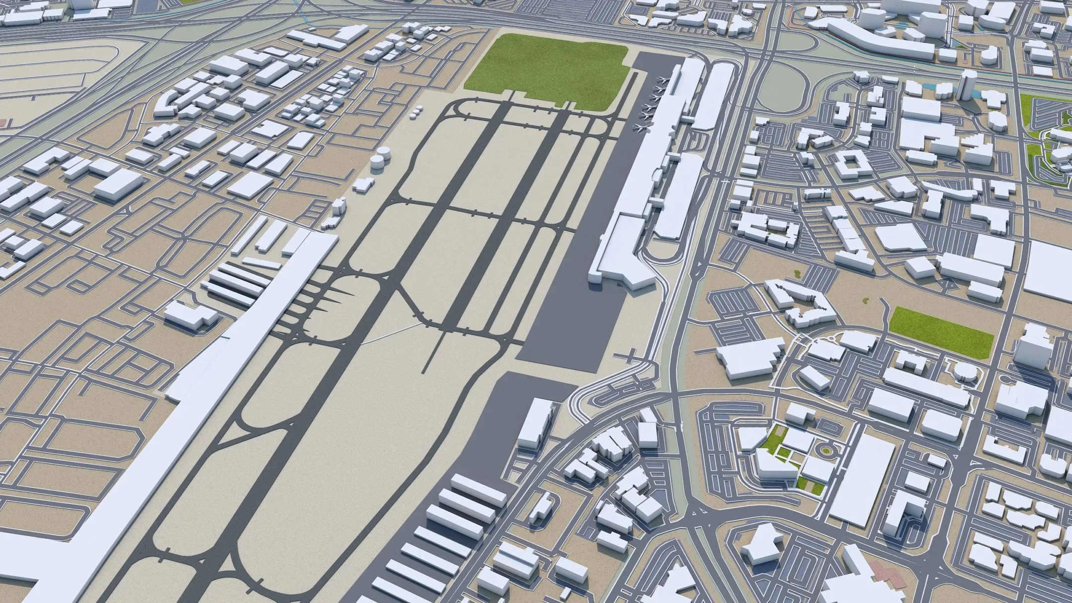 Orange City California 3D Model 40KM