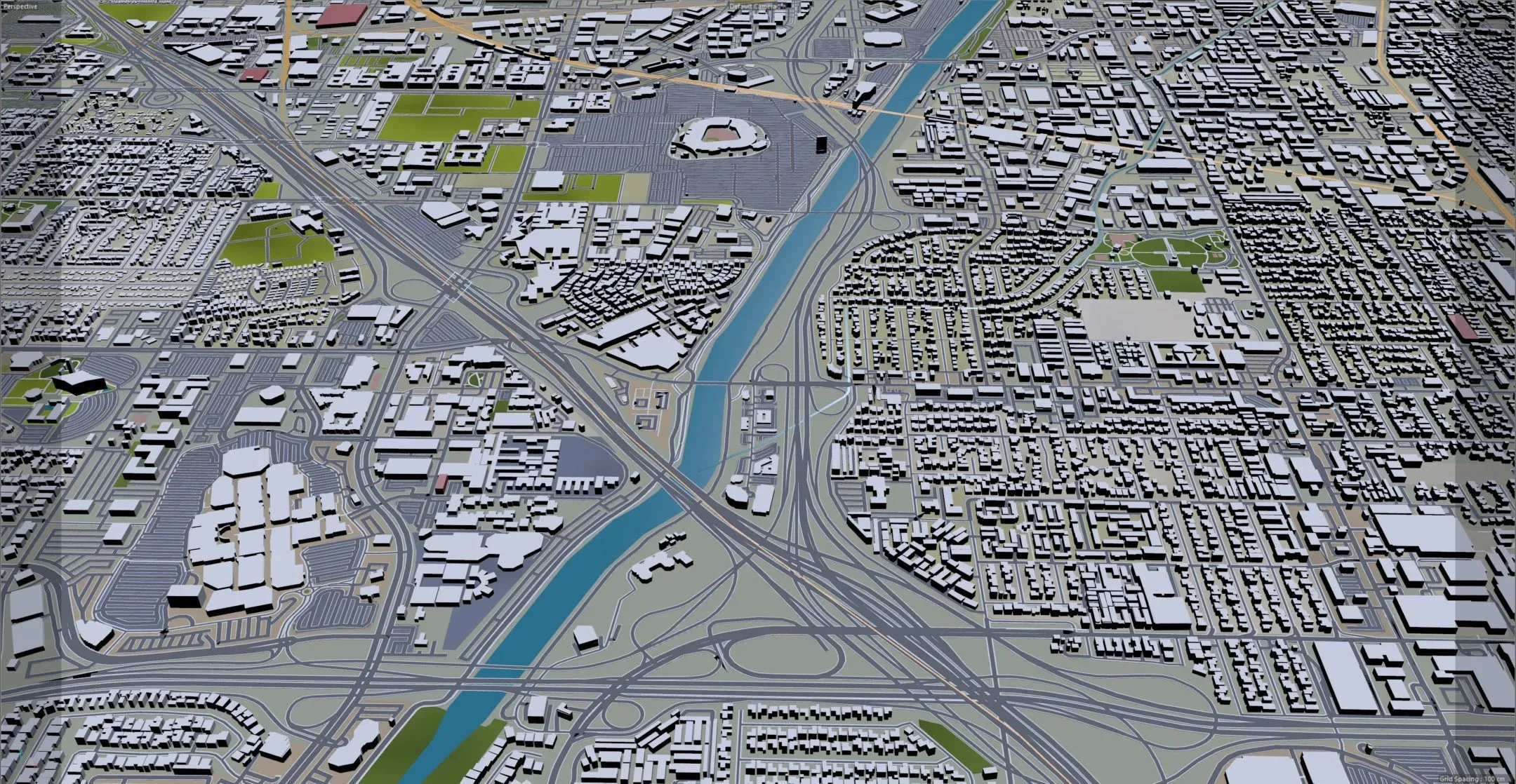 Orange City California 3D Model 40KM