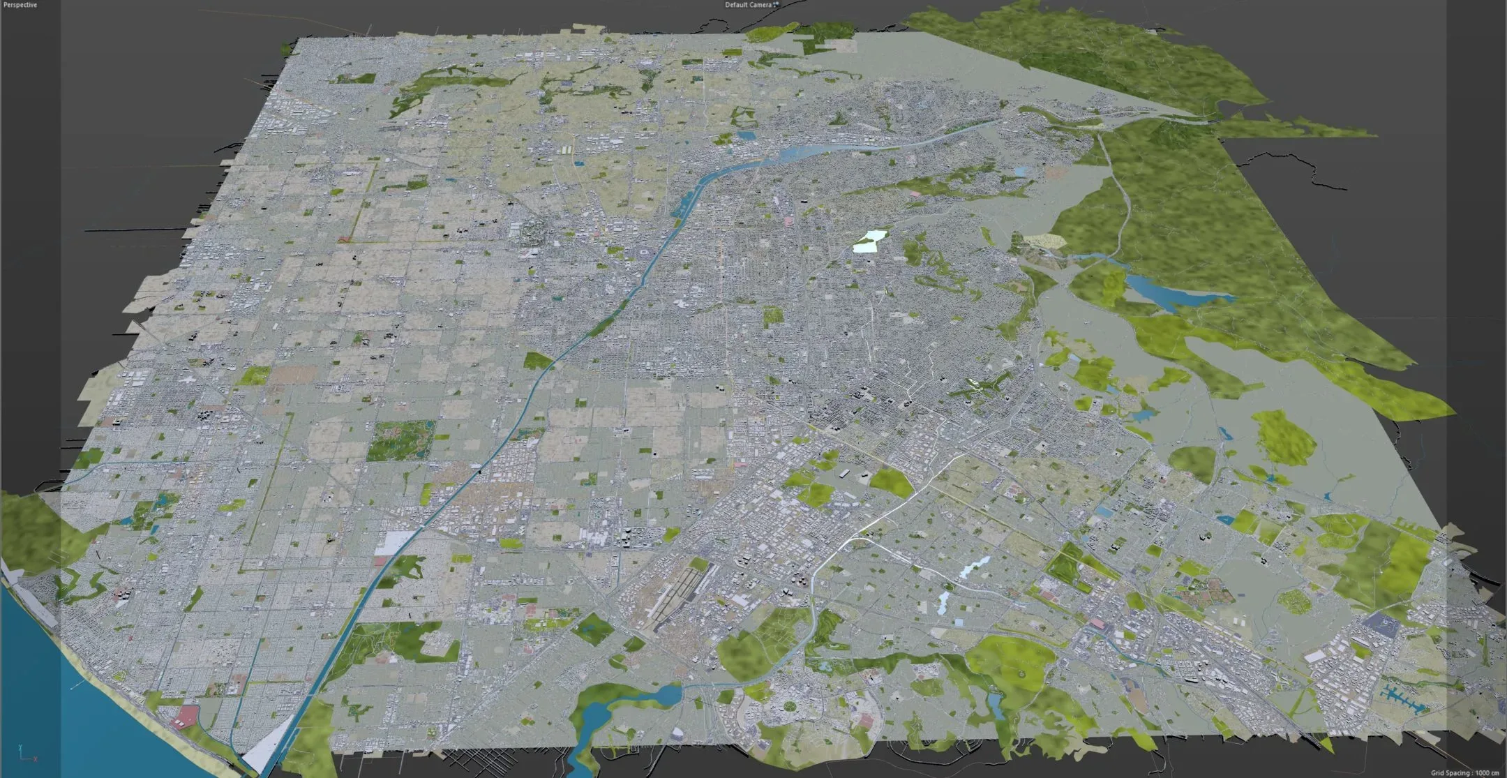 Orange City California 3D Model 40KM