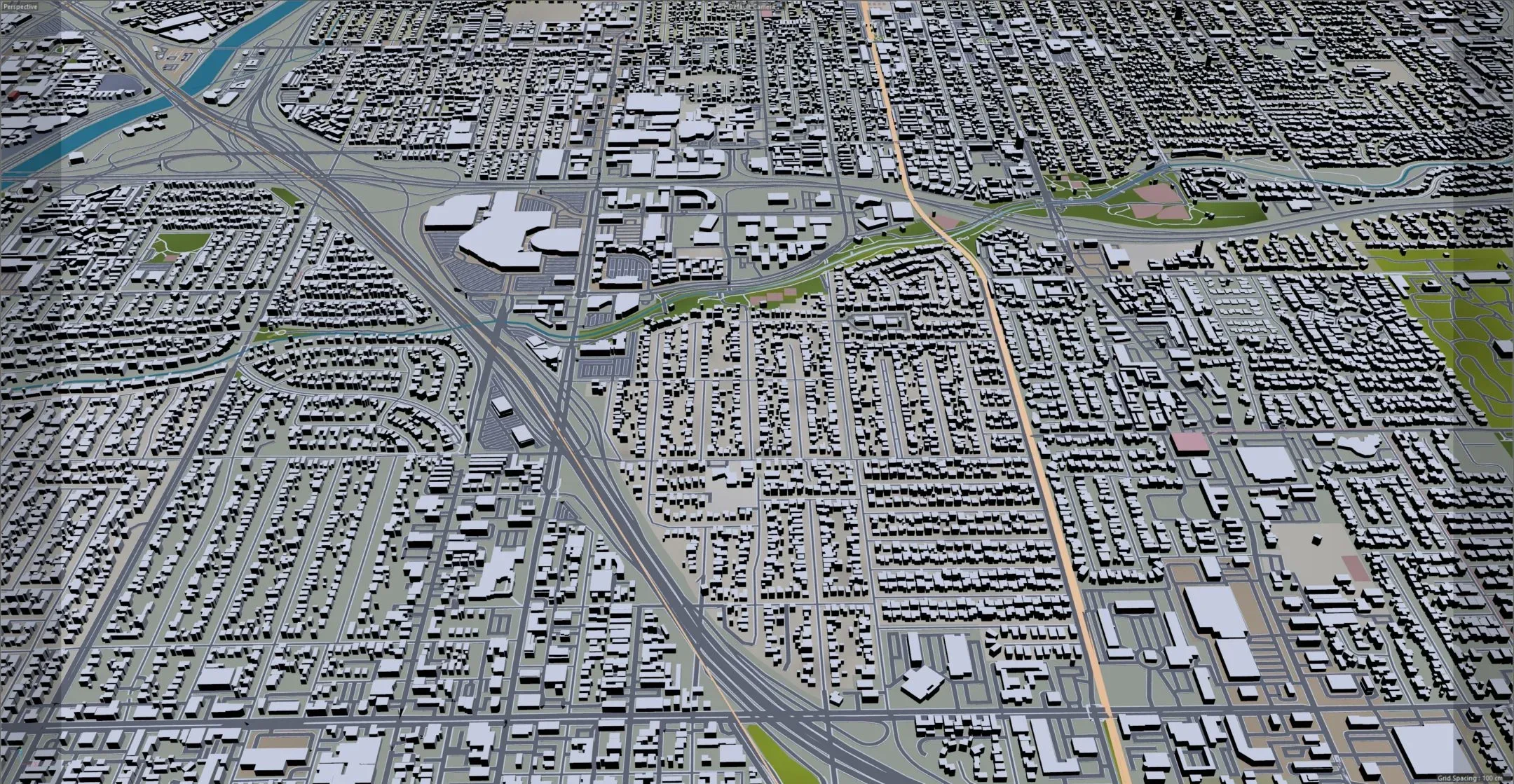 Orange City California 3D Model 40KM