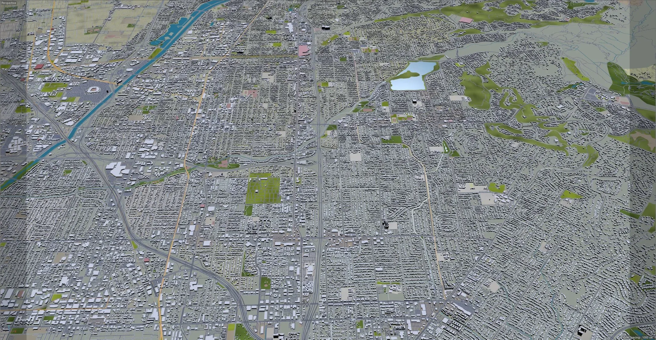 Orange City California 3D Model 40KM