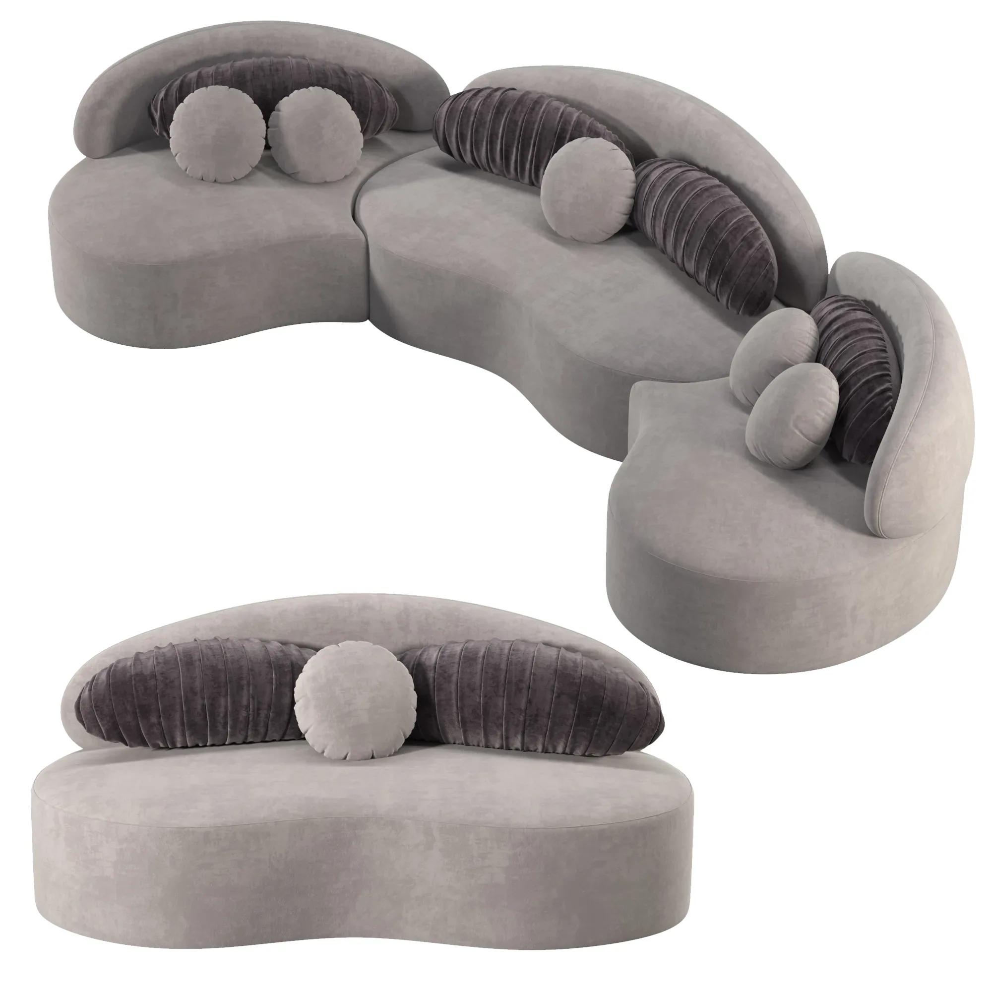 Modern 7-Seat Modular Sofa Round Sectional Sofa