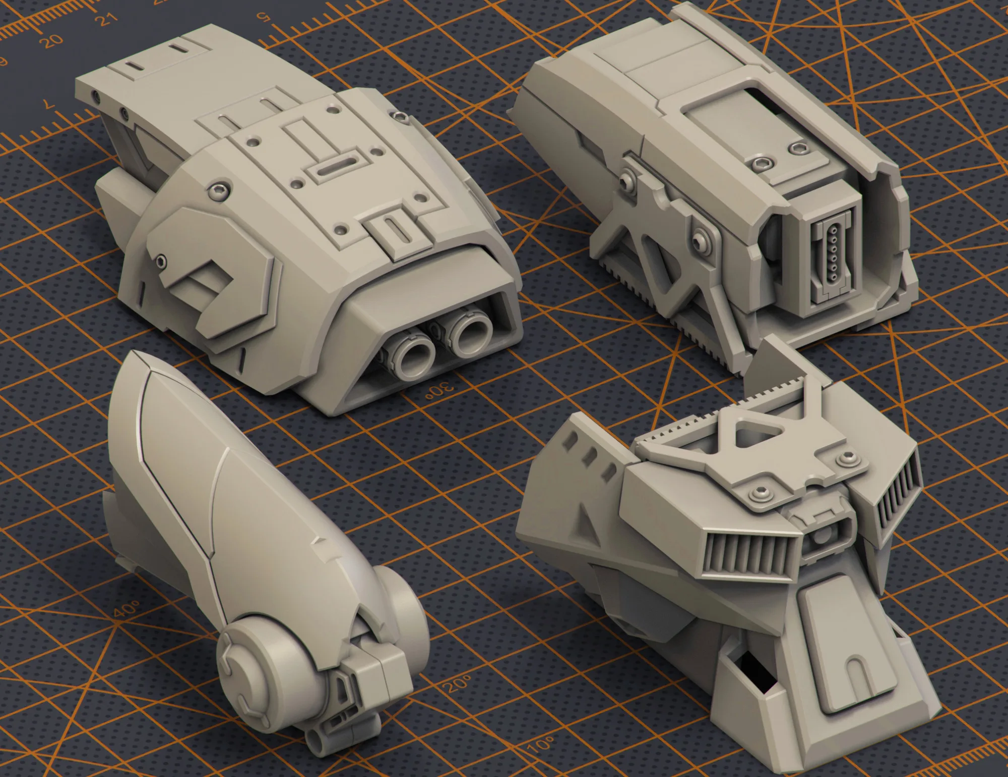 Mech Warrior Hard Surface Kitbash Kit 3