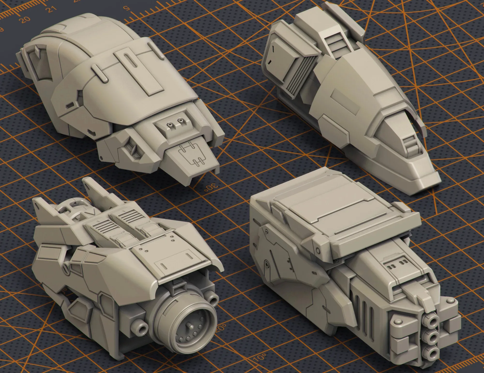 Mech Warrior Hard Surface Kitbash Kit 3