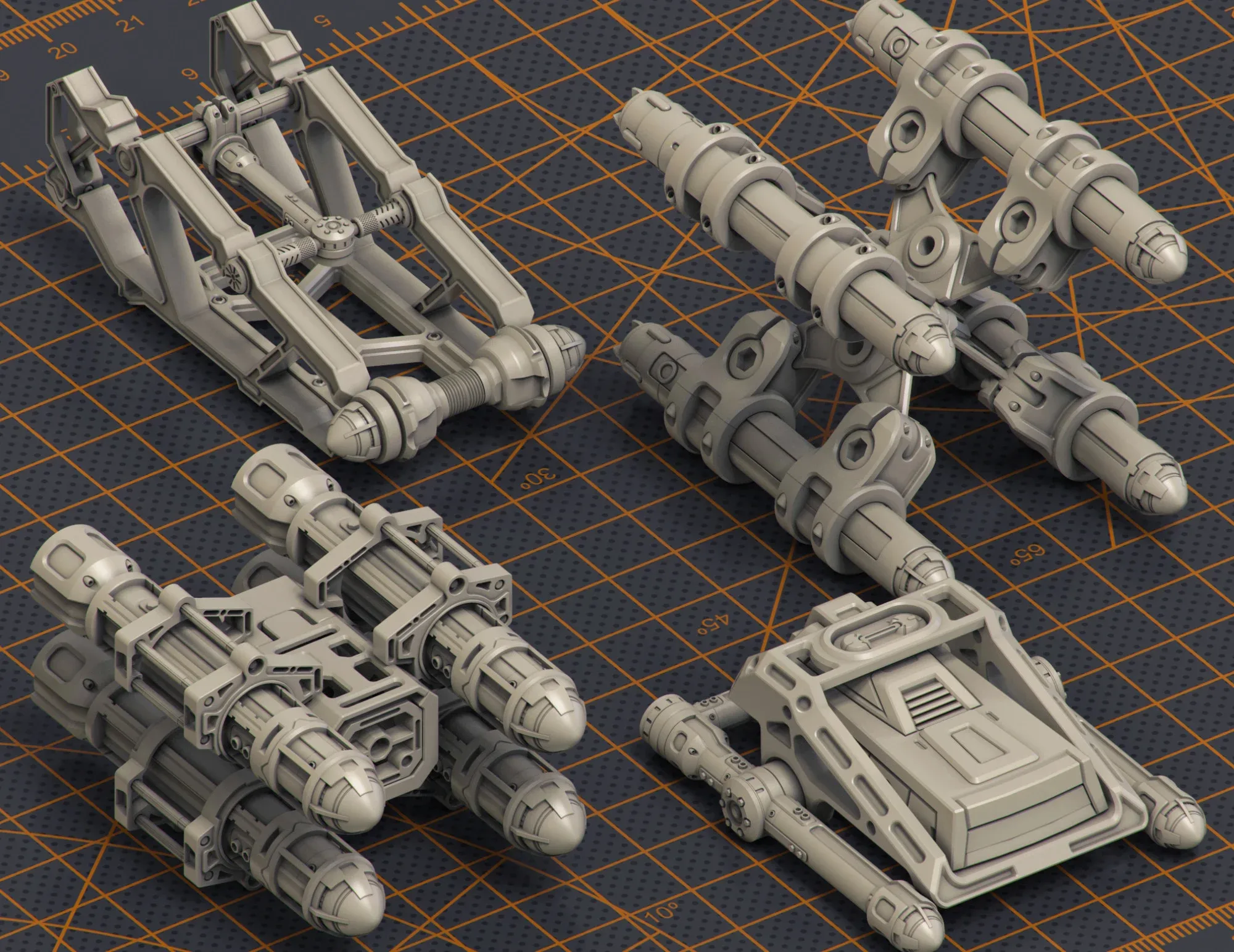 Mech Warrior Hard Surface Kitbash Kit 3