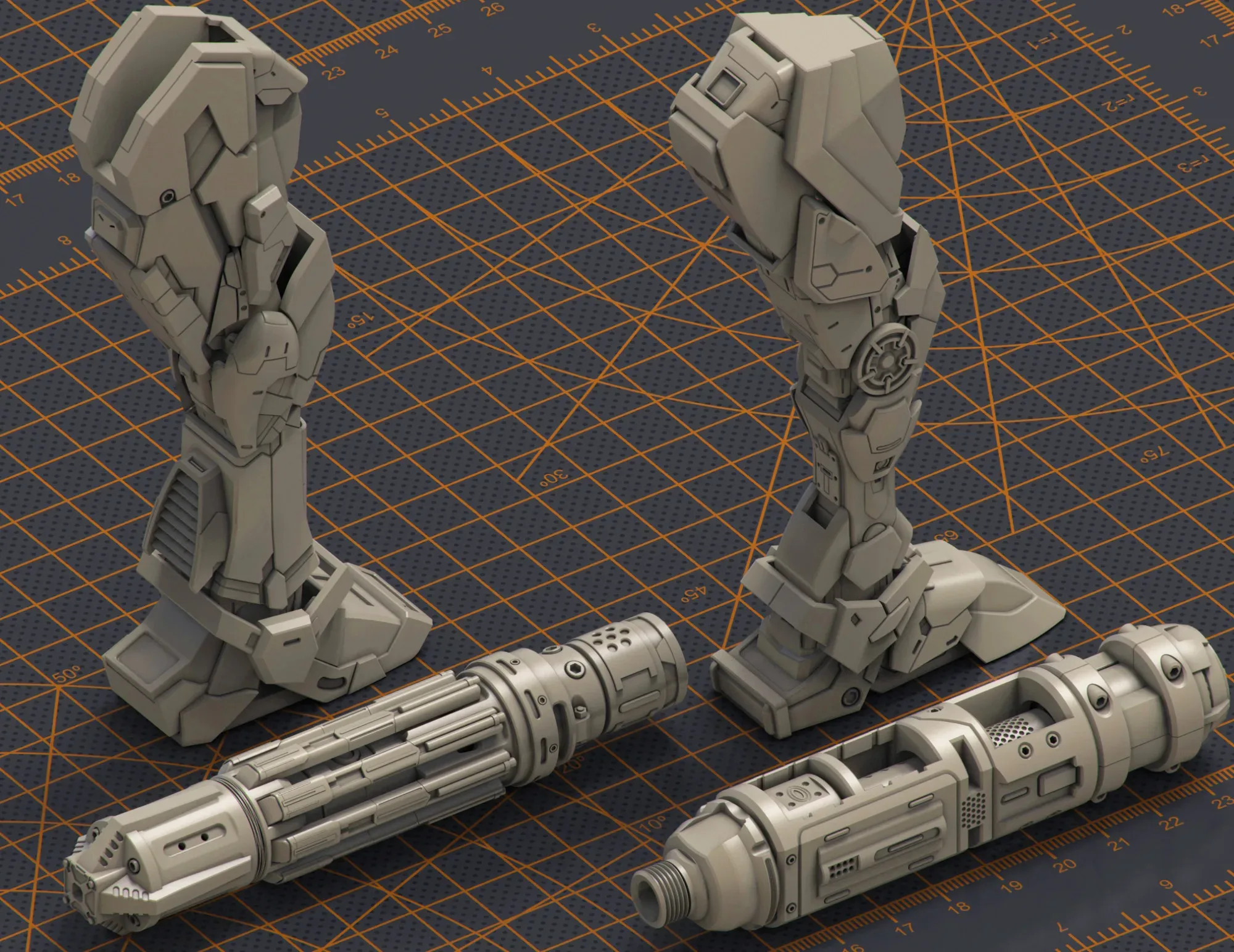 Mech Warrior Hard Surface Kitbash Kit 3