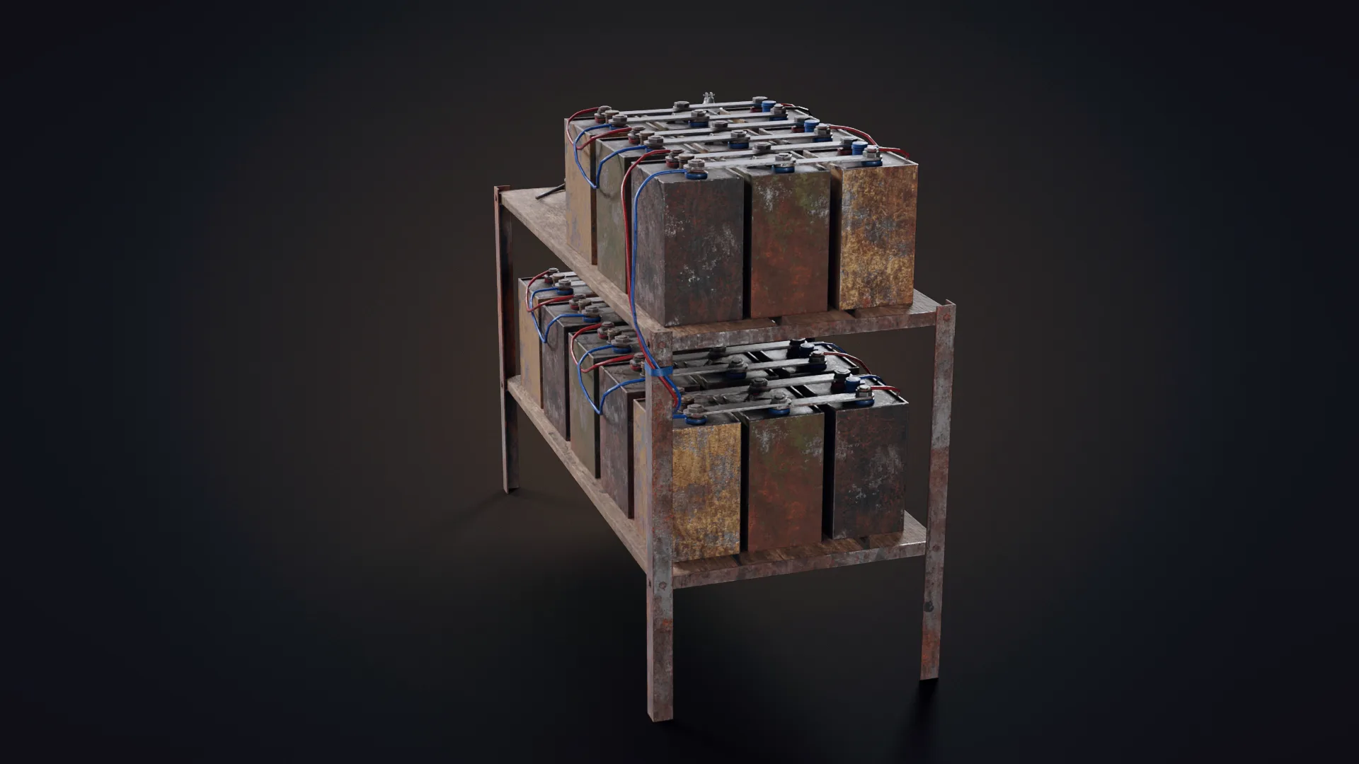 Handmade Battery Bank Low-Poly 3D Model