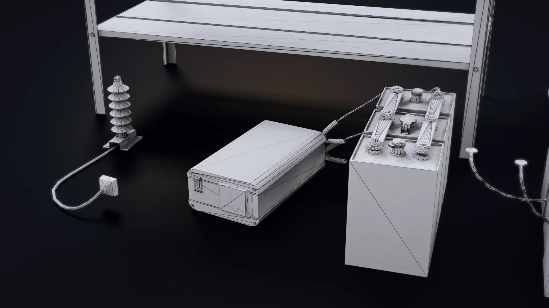 Handmade Battery Bank Low-Poly 3D Model