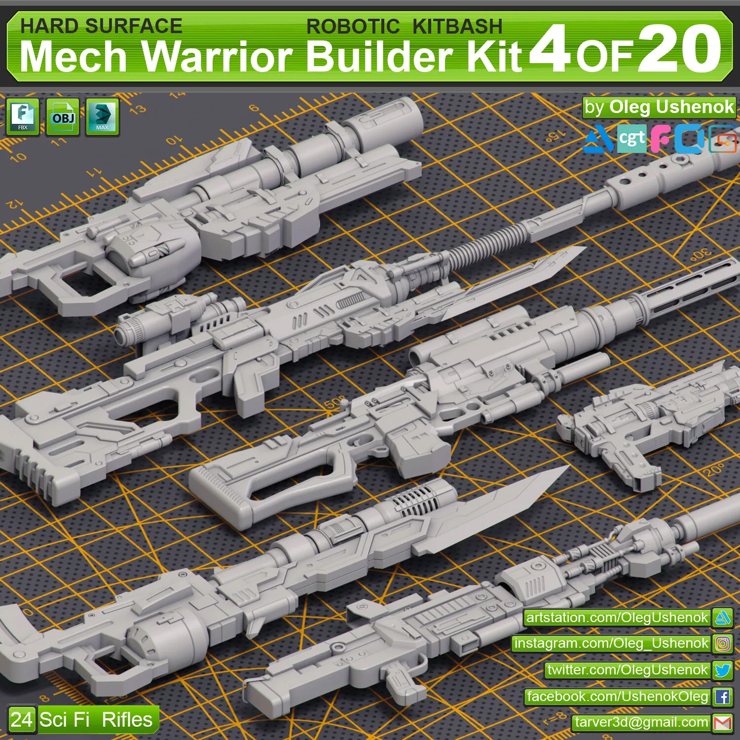 Mech Warrior Hard Surface Kitbash Kit 4