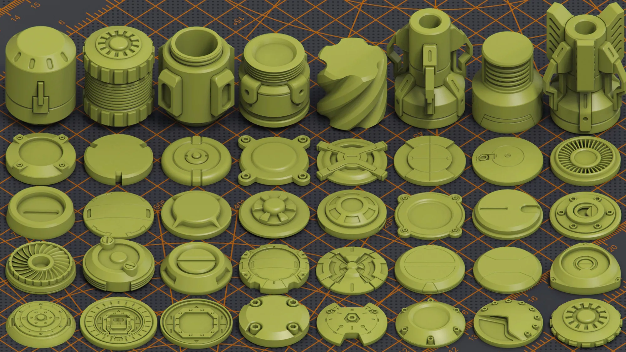 320 Pieces Mega Pack - Hard Surface Kitbash