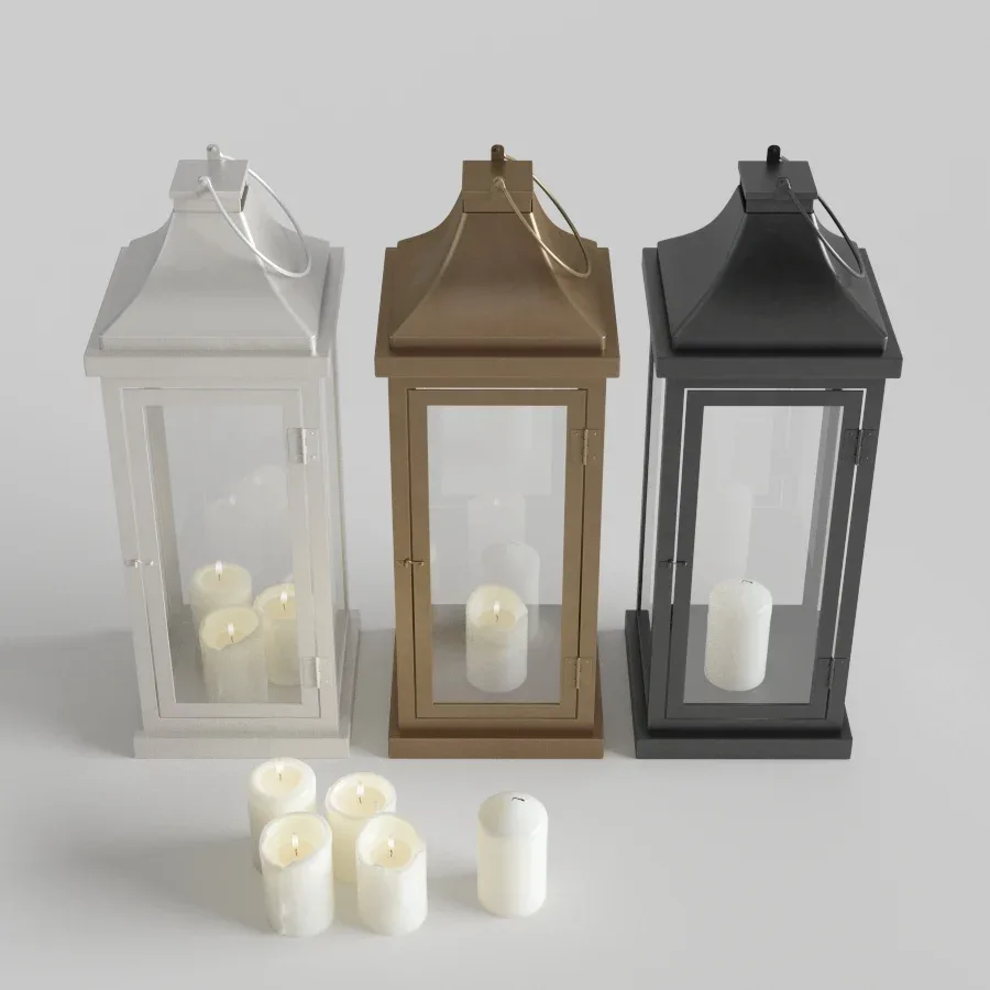 Outdoor Floor Lanterns with Candles