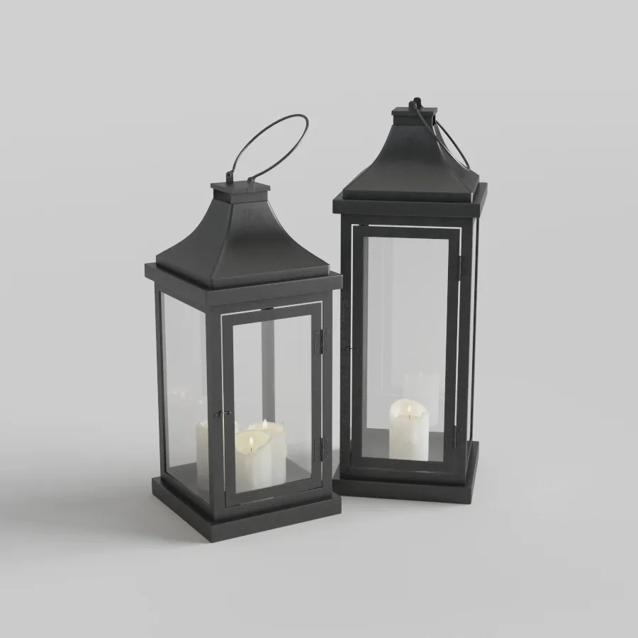 Outdoor Floor Lanterns with Candles