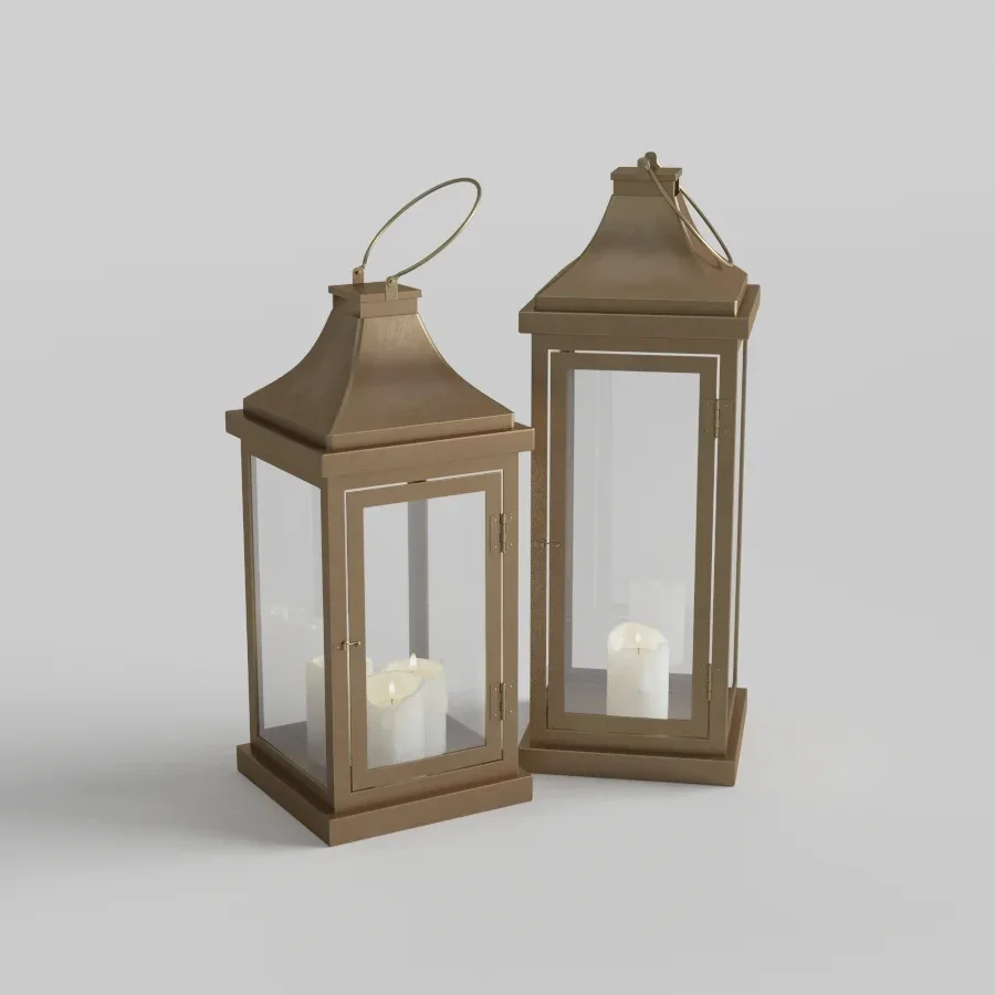 Outdoor Floor Lanterns with Candles