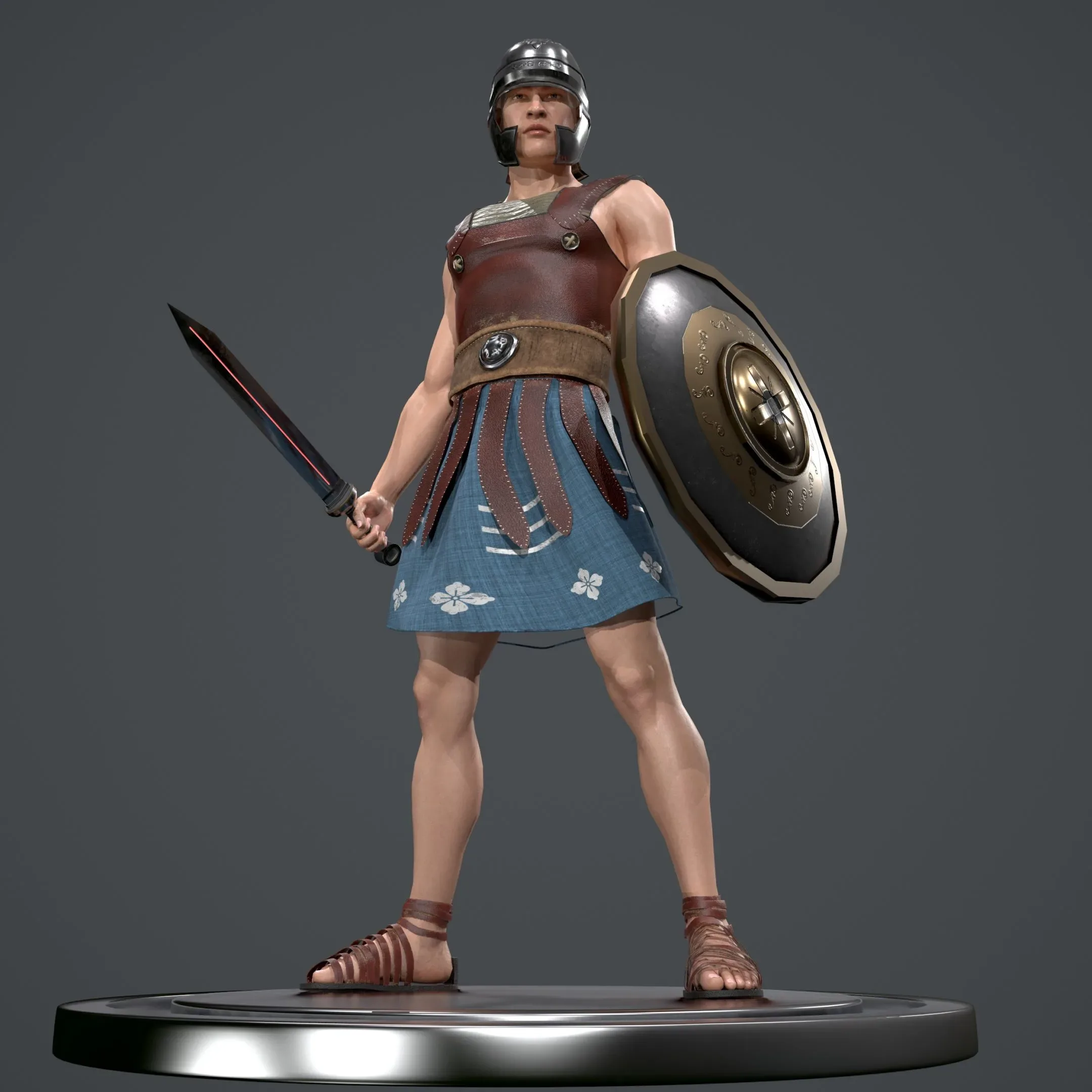 Rigged Roman Soldier Game Ready