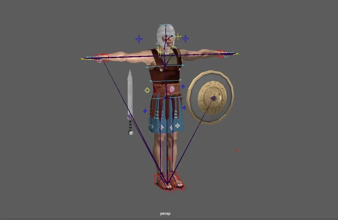 Rigged Roman Soldier Game Ready