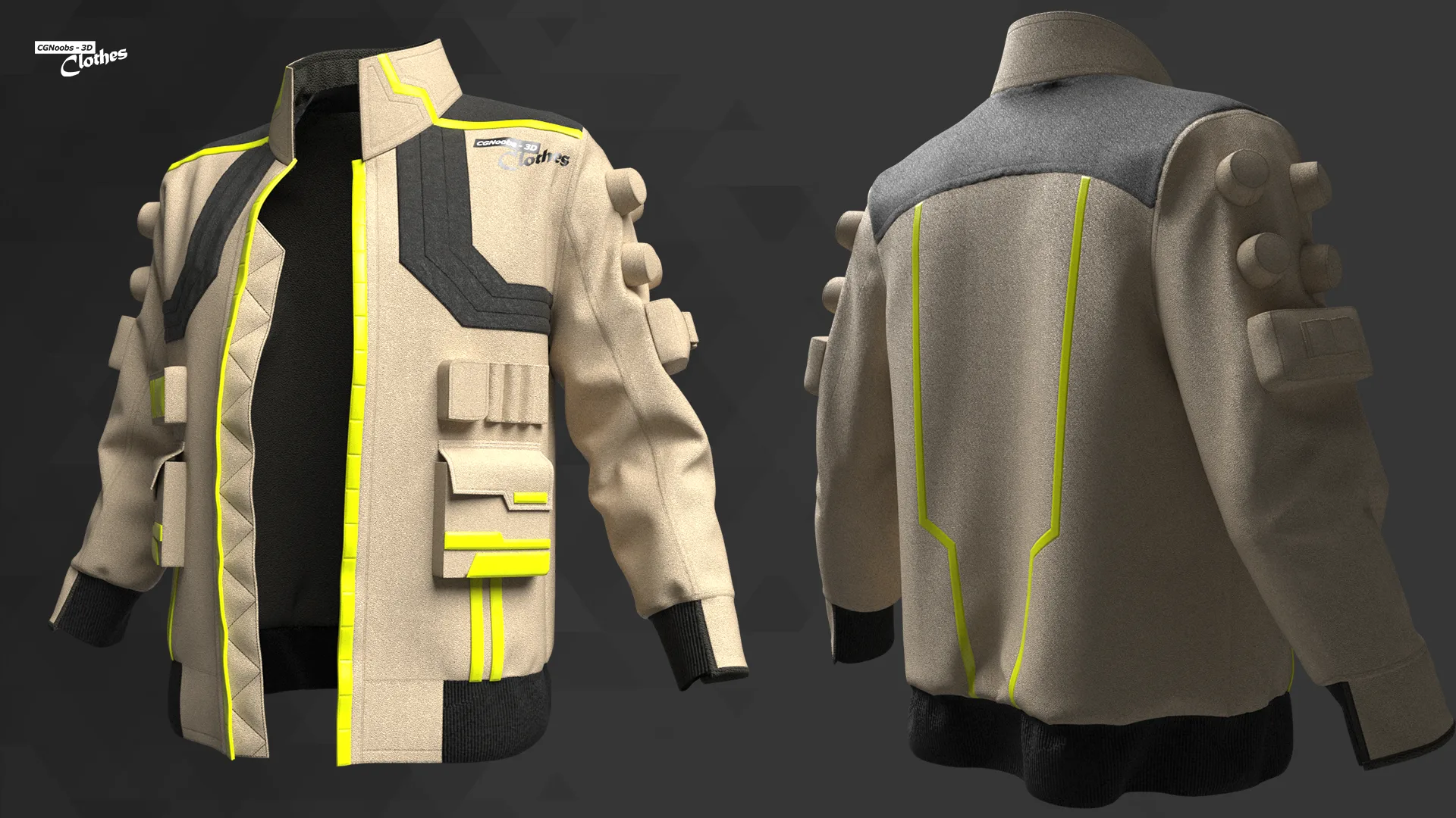 Sci-Fi Male Jacket - 54 Marvelous Designer & Clo3D