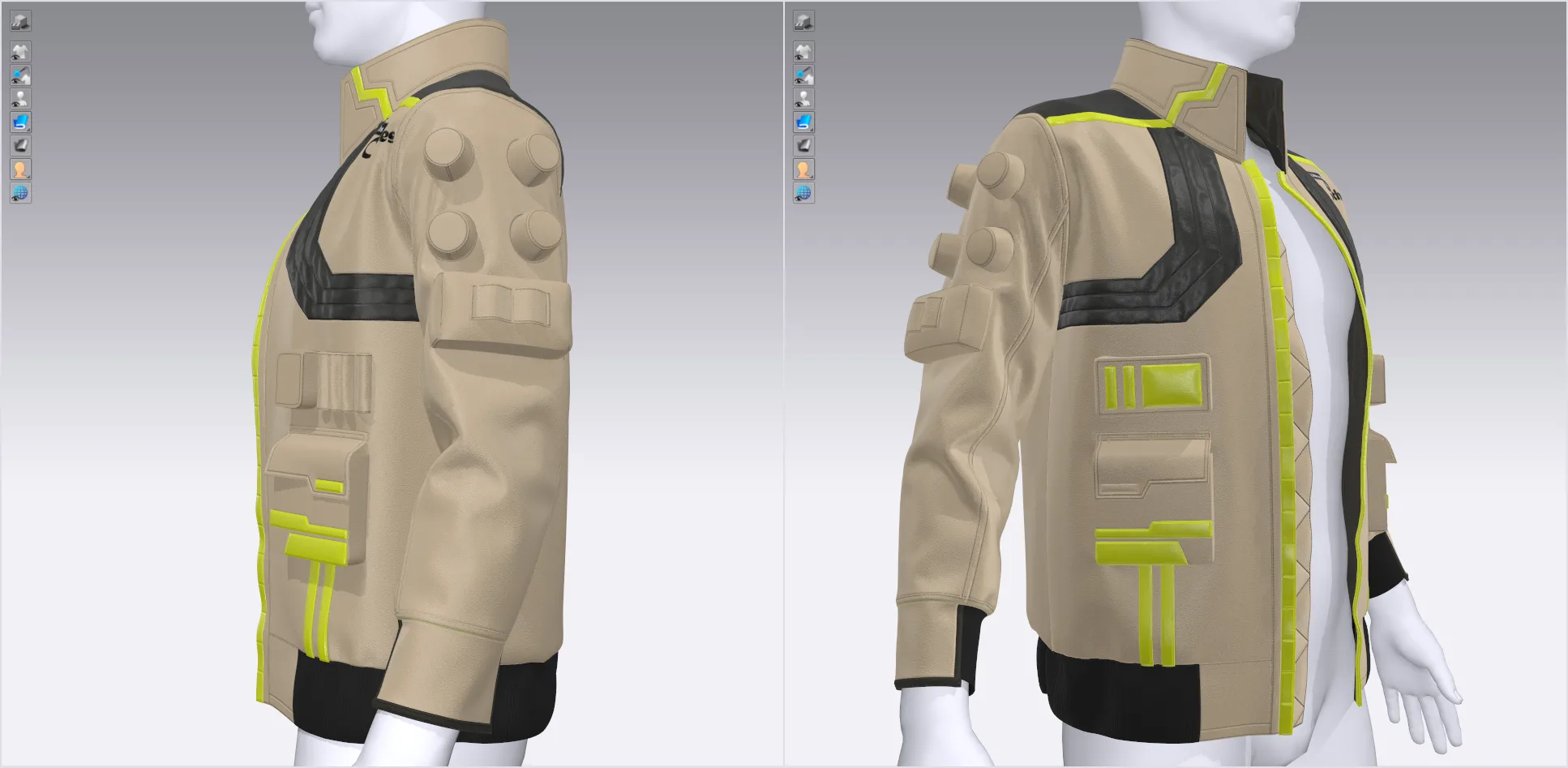 Sci-Fi Male Jacket - 54 Marvelous Designer & Clo3D