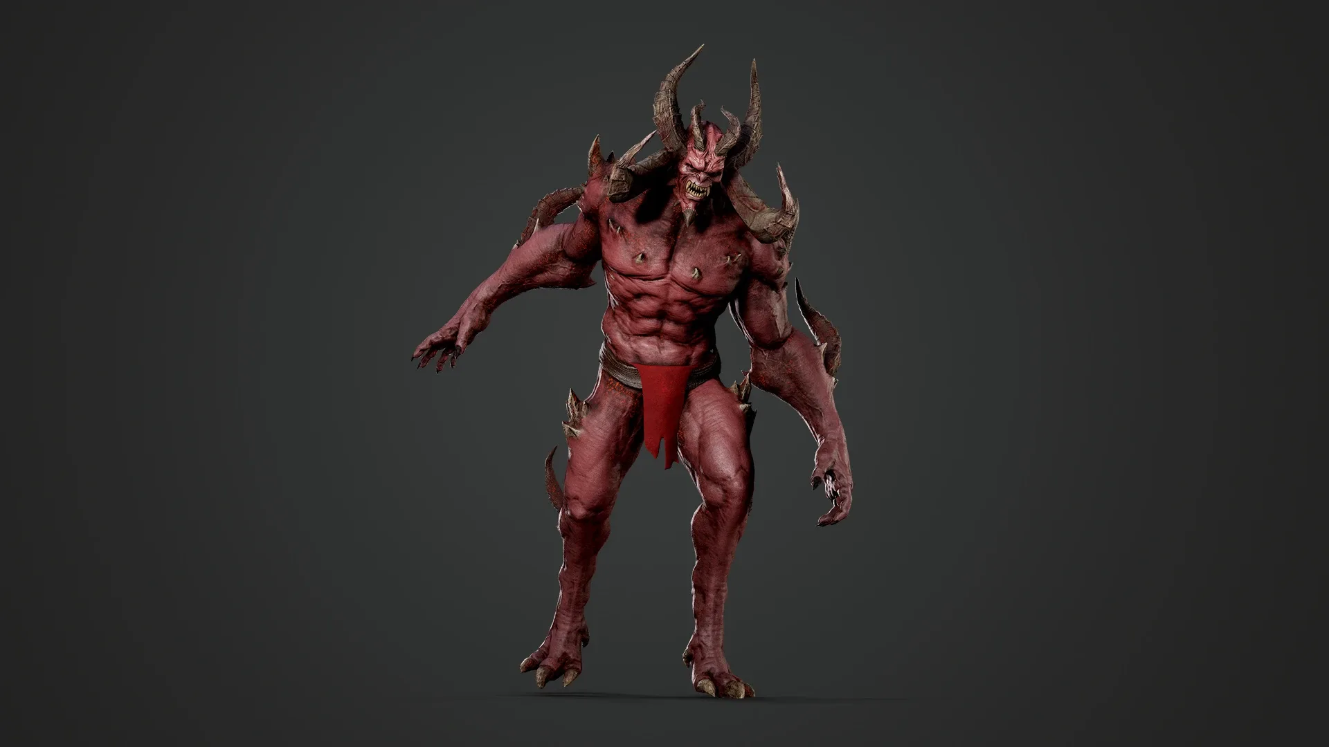 Horned Demon - Game Ready