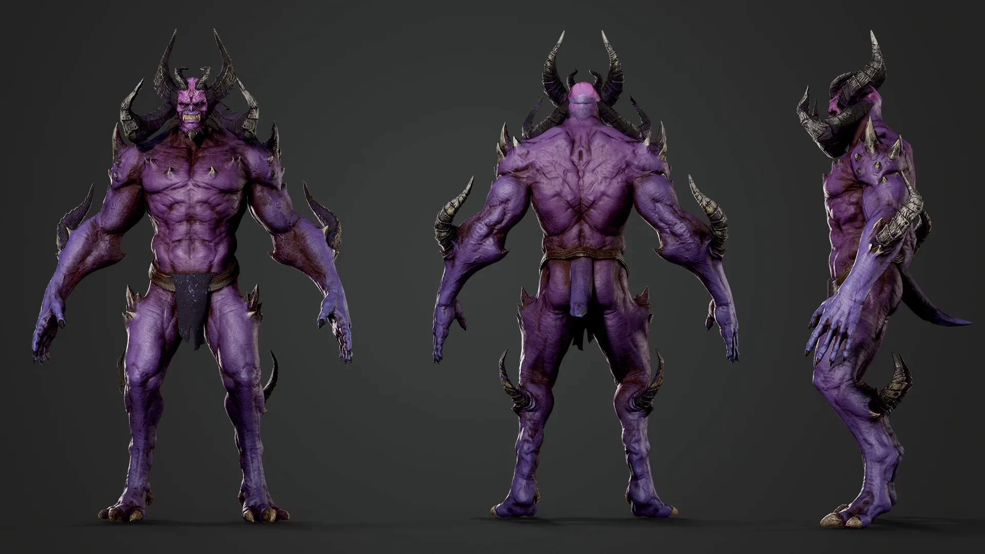 Horned Demon - Game Ready