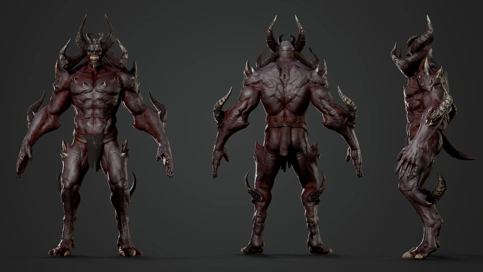 Horned Demon - Game Ready