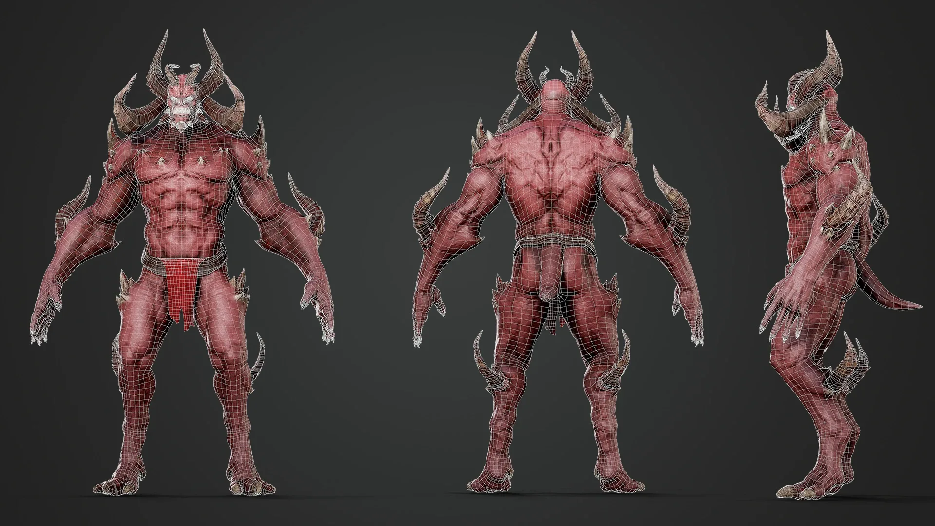 Horned Demon - Game Ready