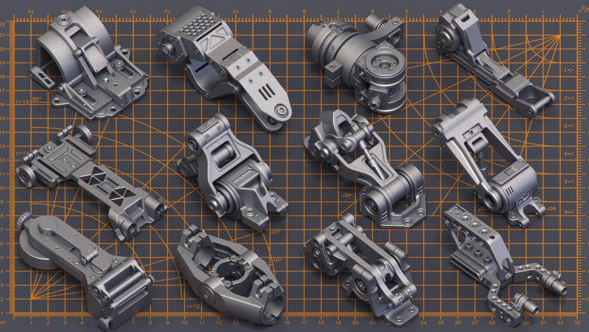 400 Pieces Mega Pack - Hard Surface Kitbash