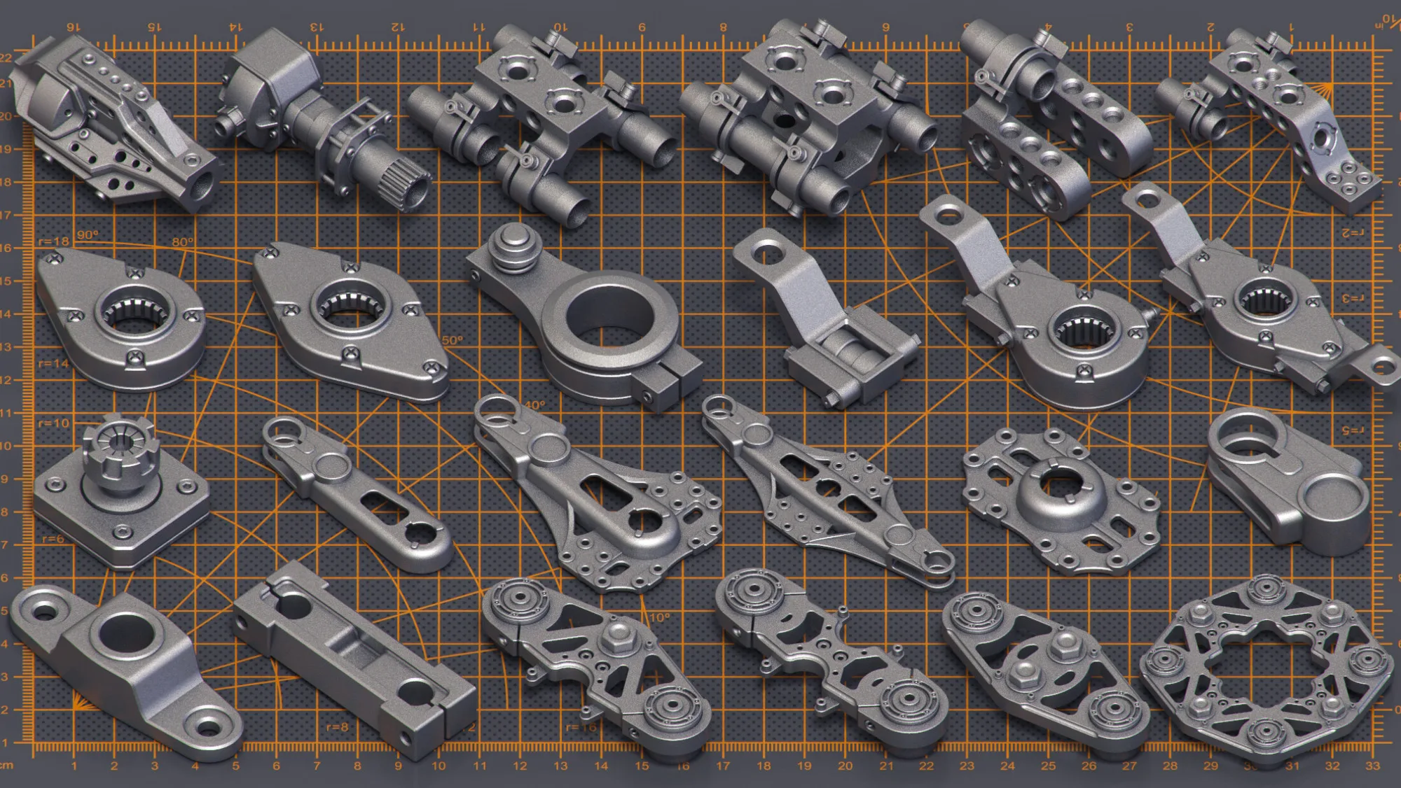 400 Pieces Mega Pack - Hard Surface Kitbash