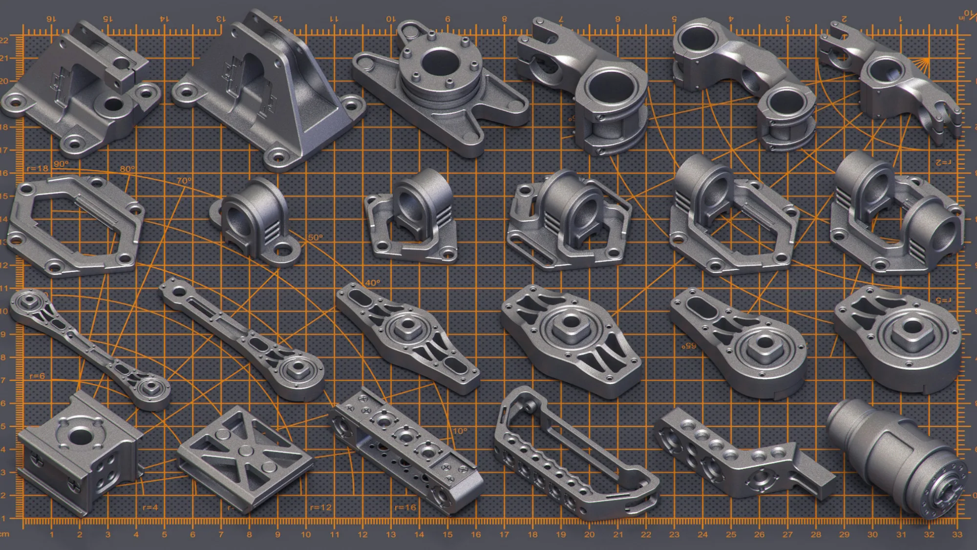 400 Pieces Mega Pack - Hard Surface Kitbash