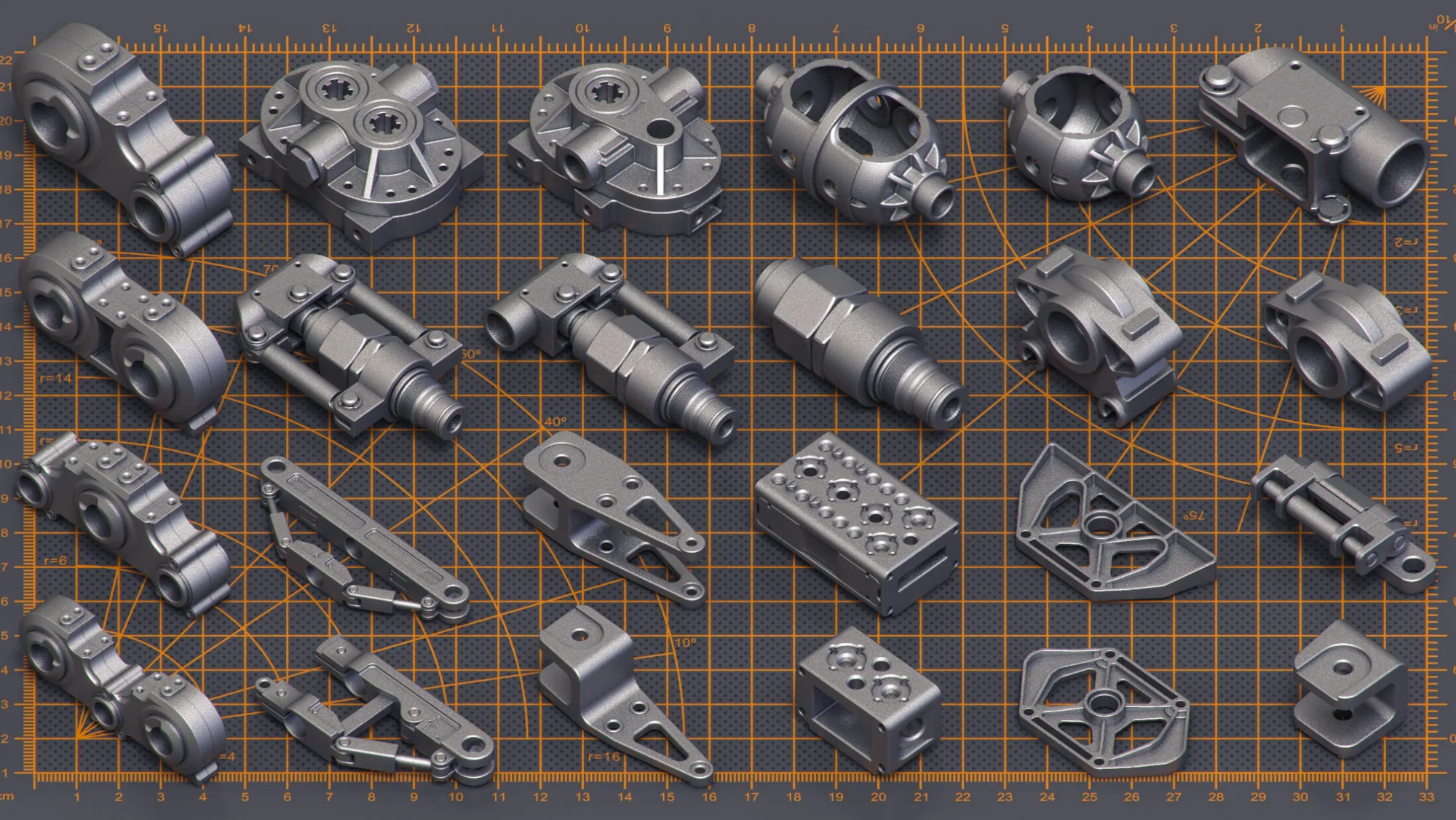 400 Pieces Mega Pack - Hard Surface Kitbash