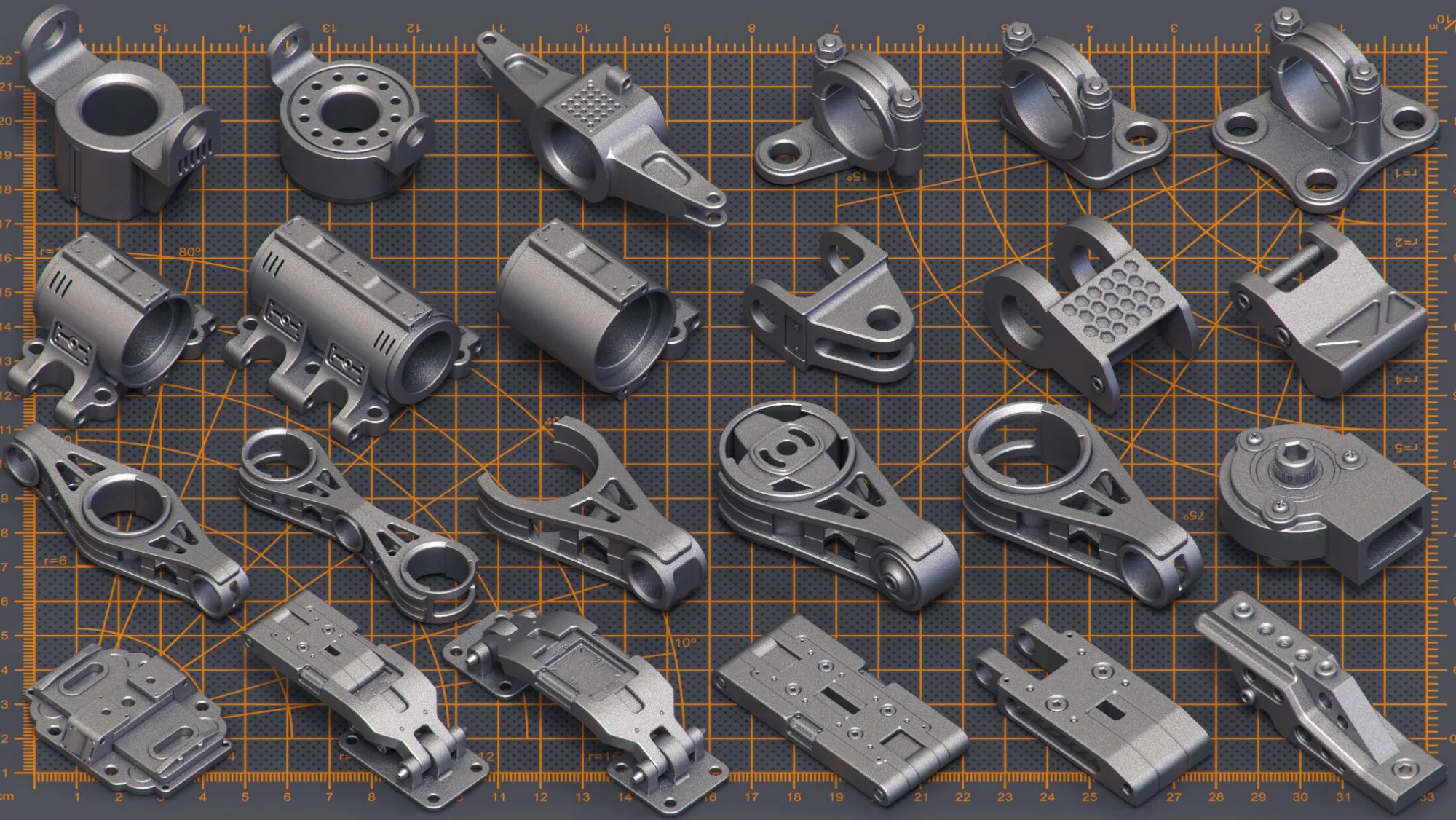 400 Pieces Mega Pack - Hard Surface Kitbash