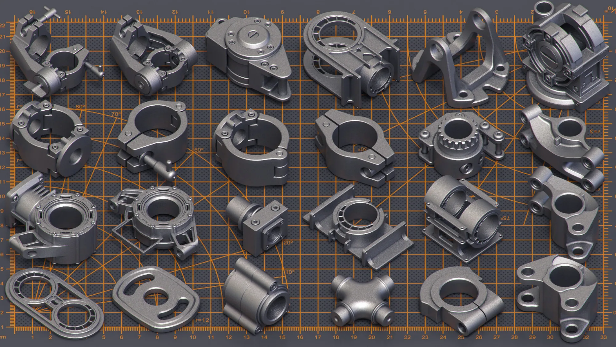 400 Pieces Mega Pack - Hard Surface Kitbash