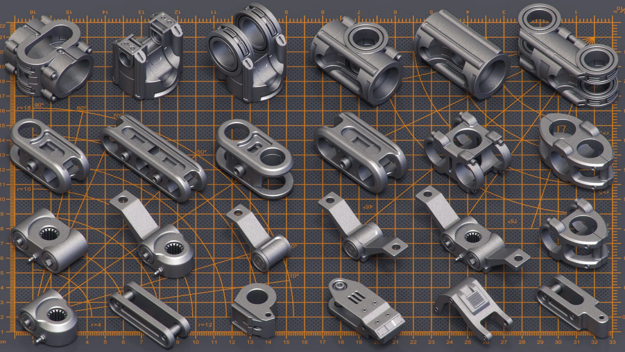 400 Pieces Mega Pack - Hard Surface Kitbash