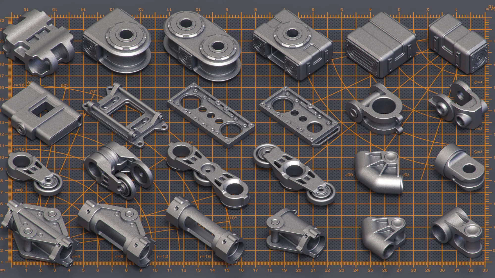 400 Pieces Mega Pack - Hard Surface Kitbash