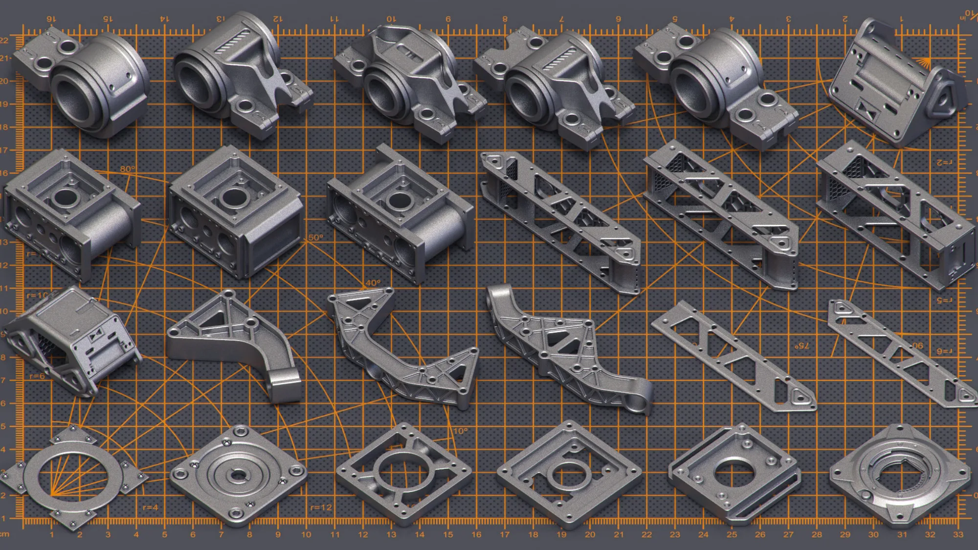 400 Pieces Mega Pack - Hard Surface Kitbash