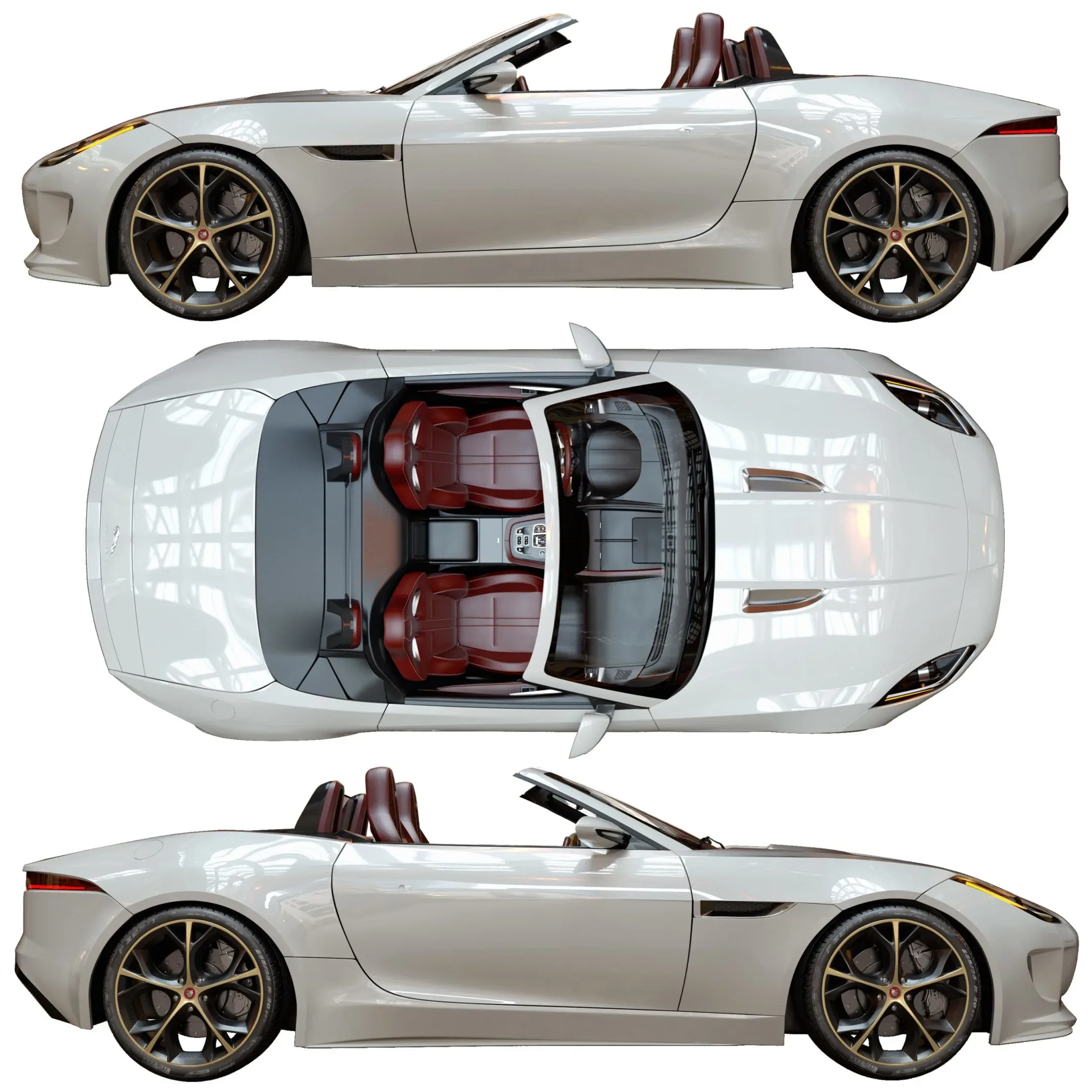 Jaguar F TYPE With HQ Interior 3D Model