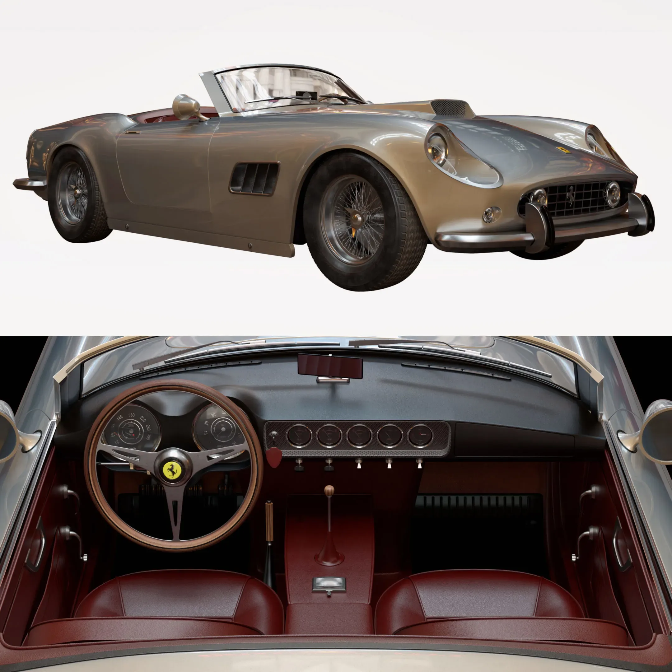 Ferrari 250 Gt Swb California Spyder With HQ Interior 3D Model